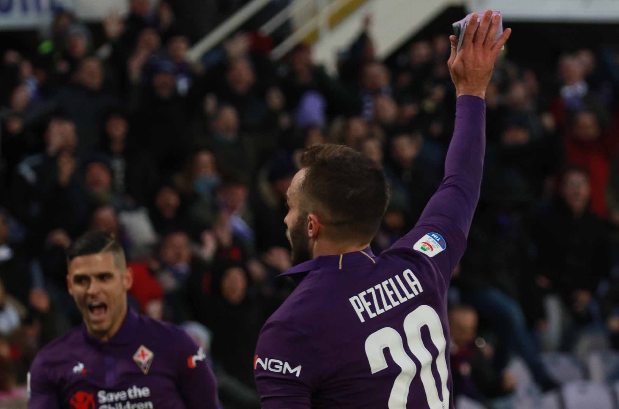 FIORENTINA-SAMPDORIA 20-01-2019 ESULTANZA DI GERMAN PEZZELLA DOPO IL GOL DEL 3-3. GALASSI SILAVNO/SILPRESS