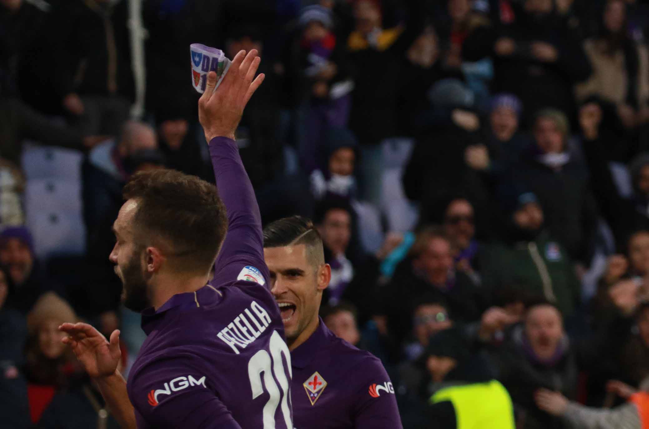 FIORENTINA-SAMPDORIA 20-01-2019 ESULTANZA DI GERMAN PEZZELLA DOPO IL GOL DEL 3-3. GALASSI SILAVNO/SILPRESS