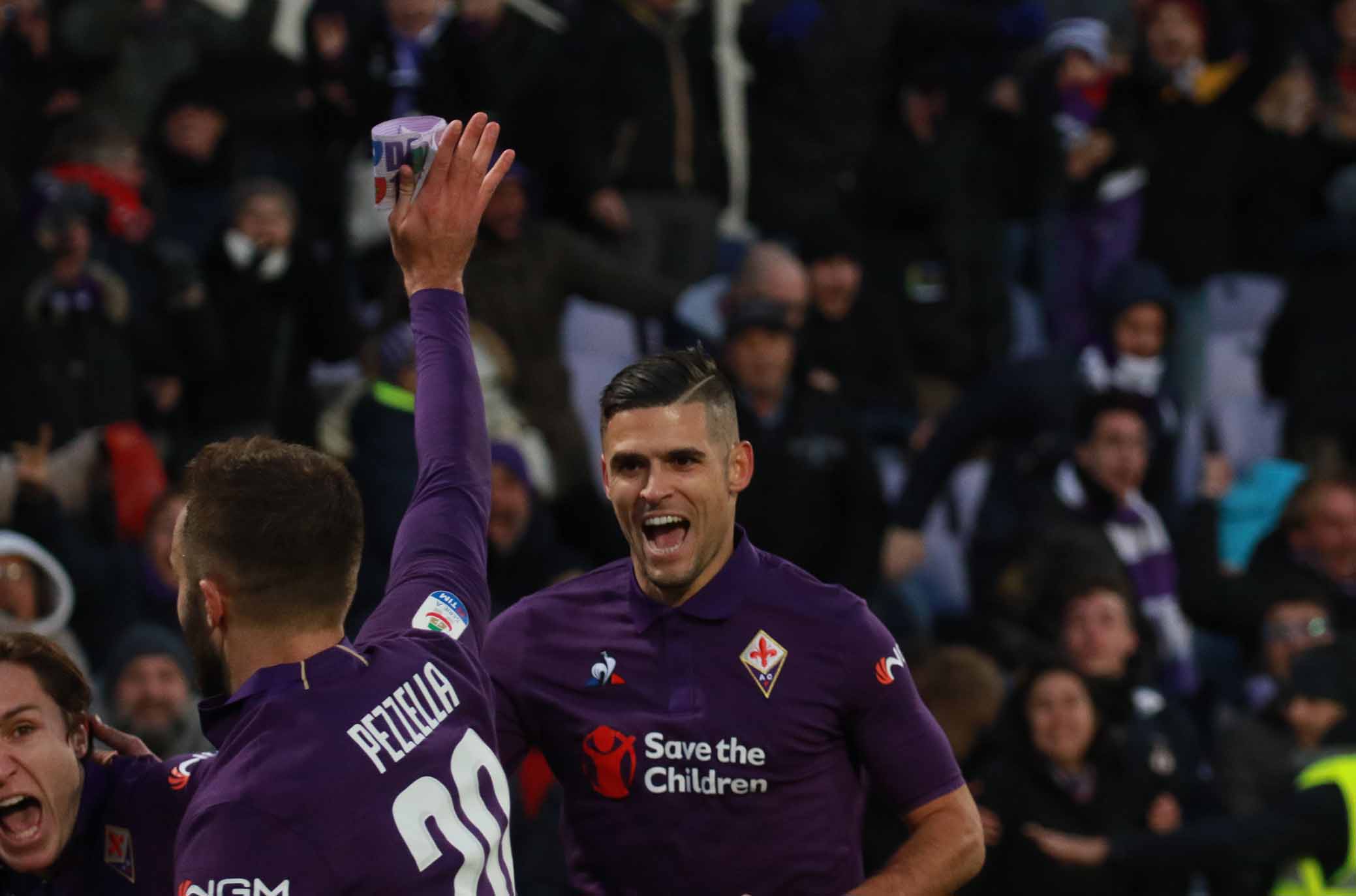 FIORENTINA-SAMPDORIA 20-01-2019 ESULTANZA DI GERMAN PEZZELLA DOPO IL GOL DEL 3-3. GALASSI SILAVNO/SILPRESS