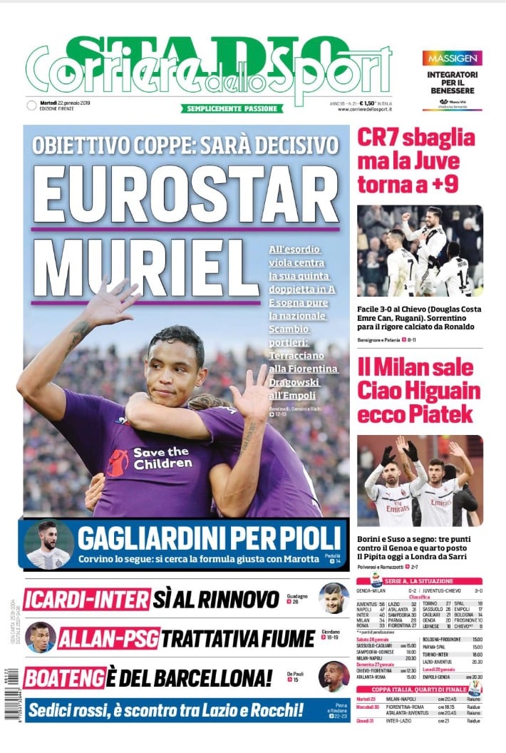 Quotidiani, la prima pagina di Qs, Stadio, Gazzetta, Corriere dello Sport, Tuttosport