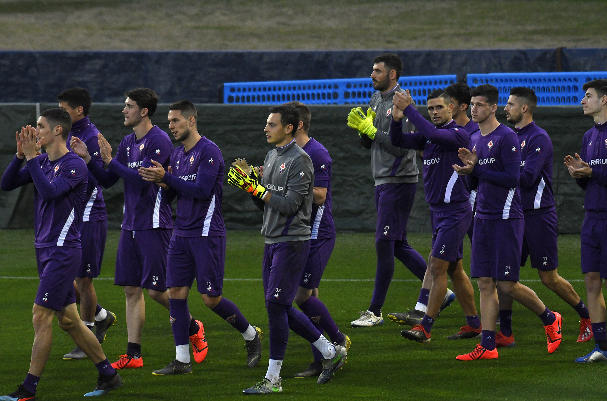 FIORENTINA 25-02-2019 I GIOCATORI DELLA FIORENTINA SALUTANO I TIFOSI. GALASSI SILVANO/SILPRESS