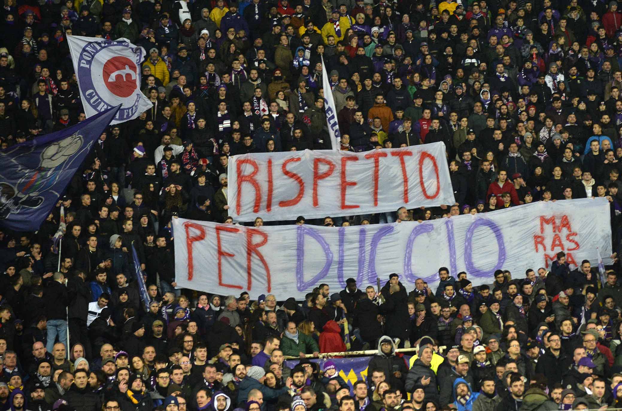 FIORENTINA-NAPOLI 09-02-2019 STRISCIONE DUCCIO. GALASSI SILVANO/SILPRESS