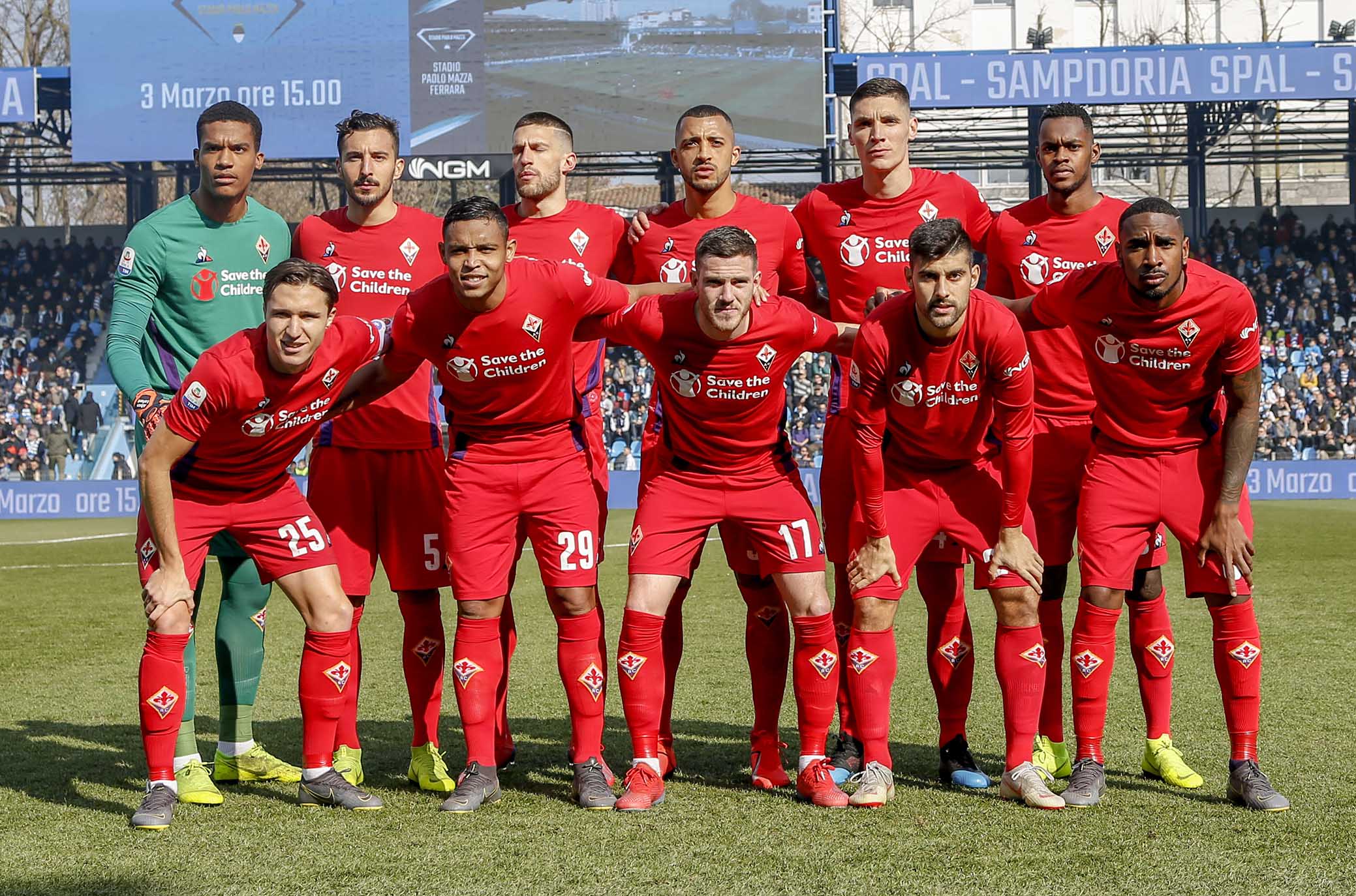 FERRARA - ITALY, 17-02-19 - 24° GIORNATA DI CAMPIONATO SERIE A TIM - STADIO PAOLO MAZZA : SPAL VS FIORENTINA, FOTO DI CASTALDI, NELLA FOTO: SQUADRA DELLA FIORENTINA