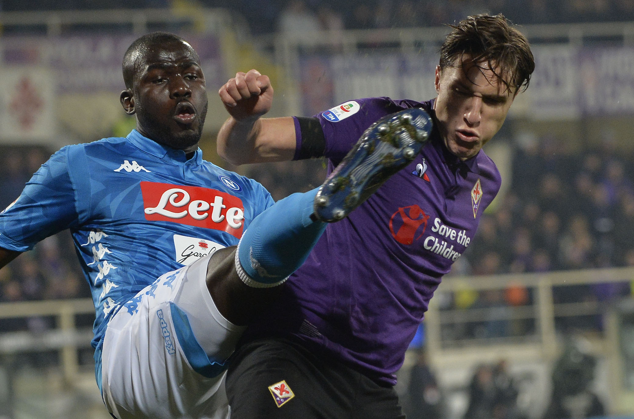 FIORENTINA-NAPOLI 09-02-2018 FEDERICO CHIESA E KOULIBALY. GALASSI SILVANO/SILPRESS