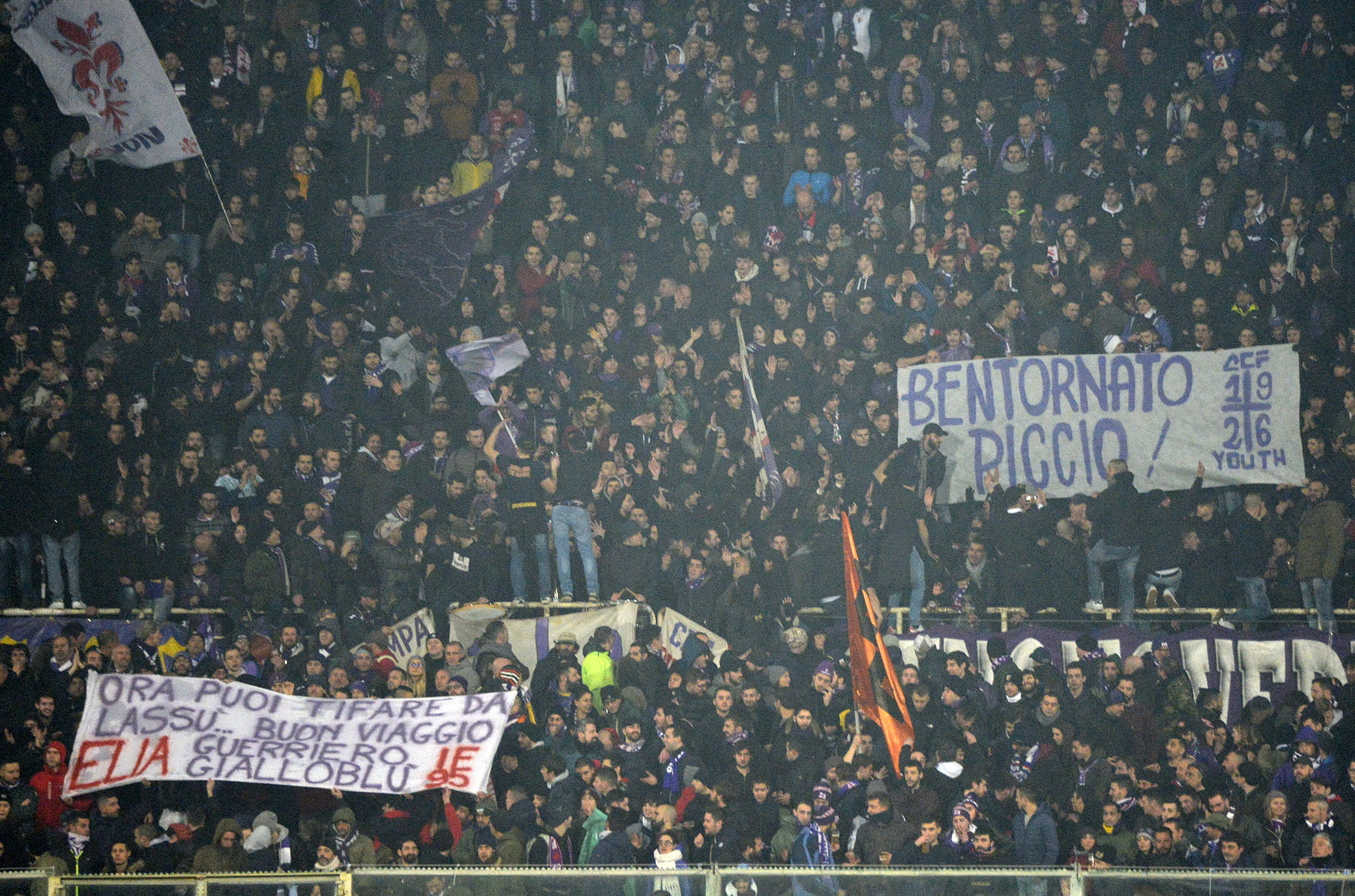 FIORENTINA-NAPOLI 09-02-2019 STRISCIONE IN CURVA FIESOLE. GALASSI SILVANO/SILPRESS