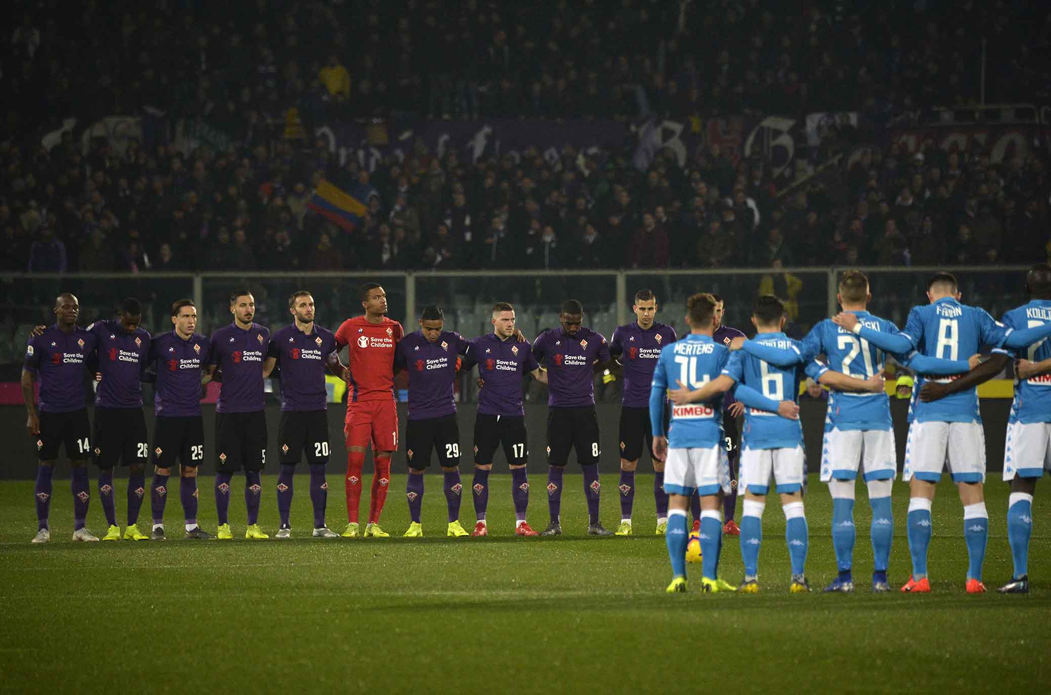 FIORENTINA-NAPOLI 09-02-2019 MINUTO DI RACCOGLIMENTO. GALASSI SILVANO/SILPRESS