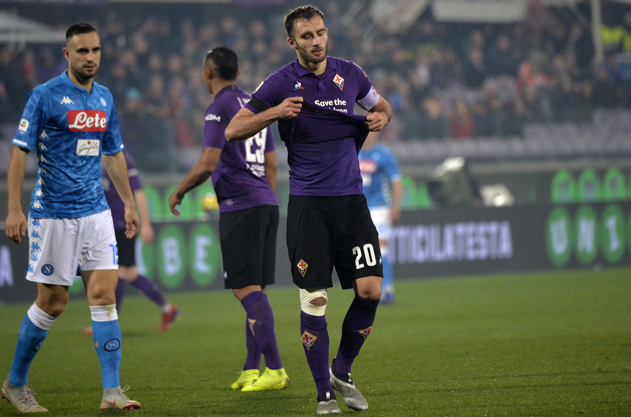 FIORENTINA-NAPOLI 09-02-2019 GERMAN PEZZELLA INFORTUNATO . GALASSI SILVANO/SILPRESS