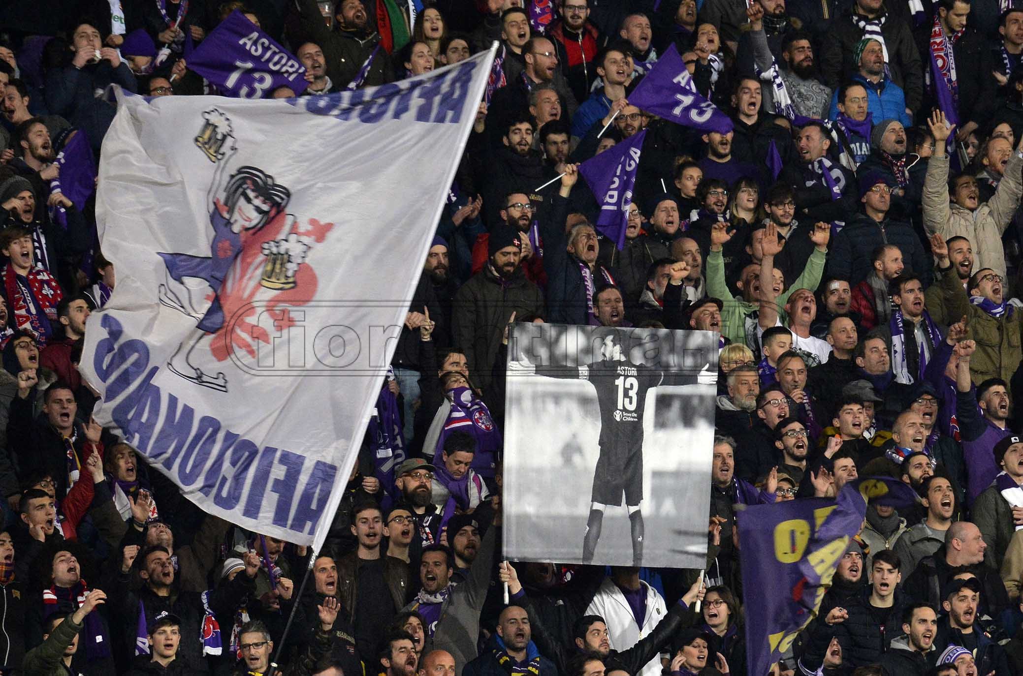 FIORENTINA-ATALANTA 27-02-2019 COPPA ITALIA. COREOGRAFIA IN RICORDO DI DAVIDE ASTORI. GALASSI