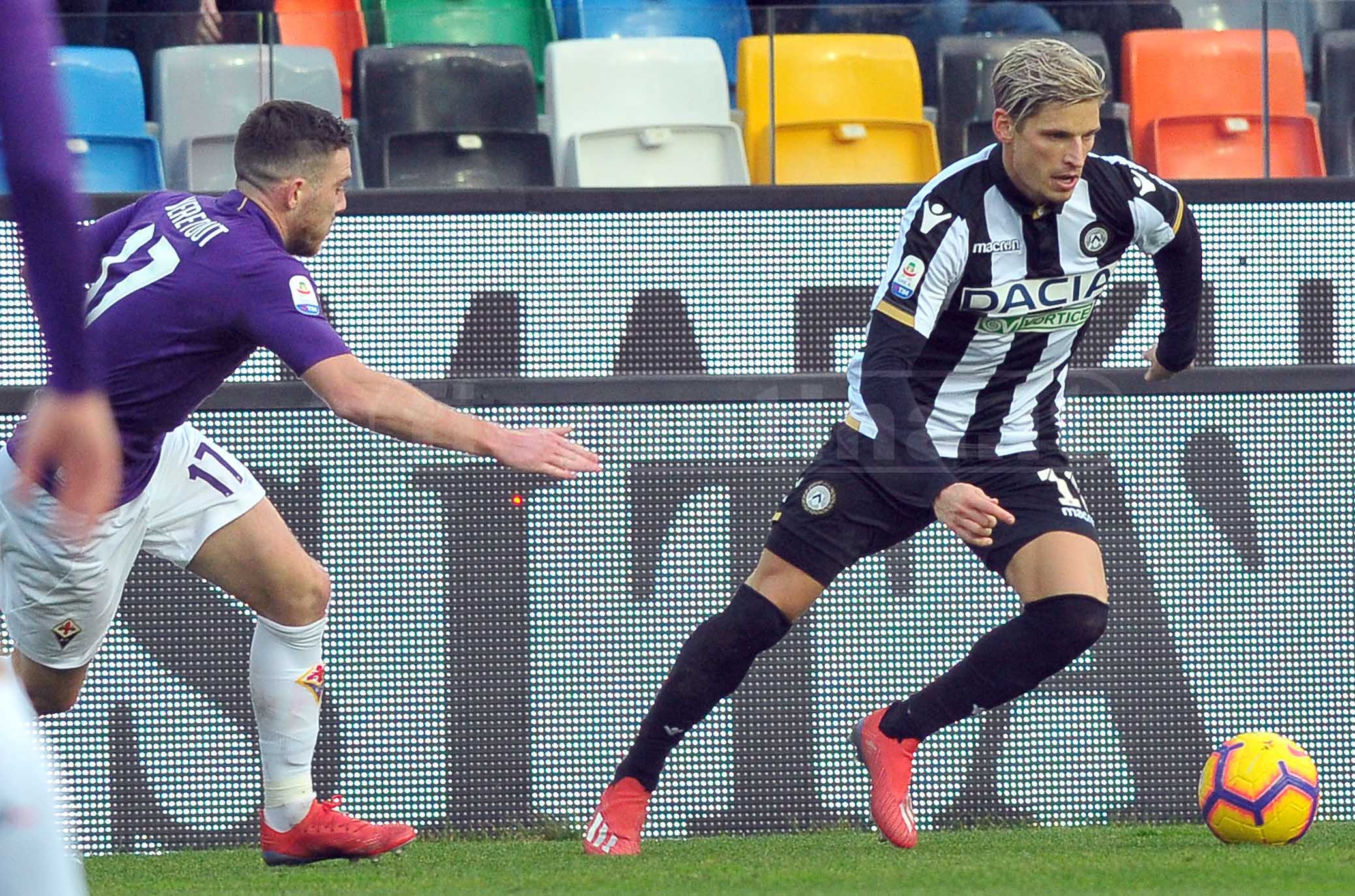 UDINESE-FIORENTINA 03-02-2019 JORDAN VERETOUT E LARSEN . SILPRESS