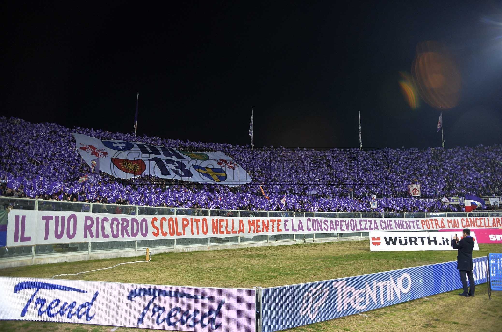 FIORENTINA-ATALANTA 27-02-2019 COPPA ITALIA. COREOGRAFIA IN RICORDO DI DAVIDE ASTORI. GALASSI
