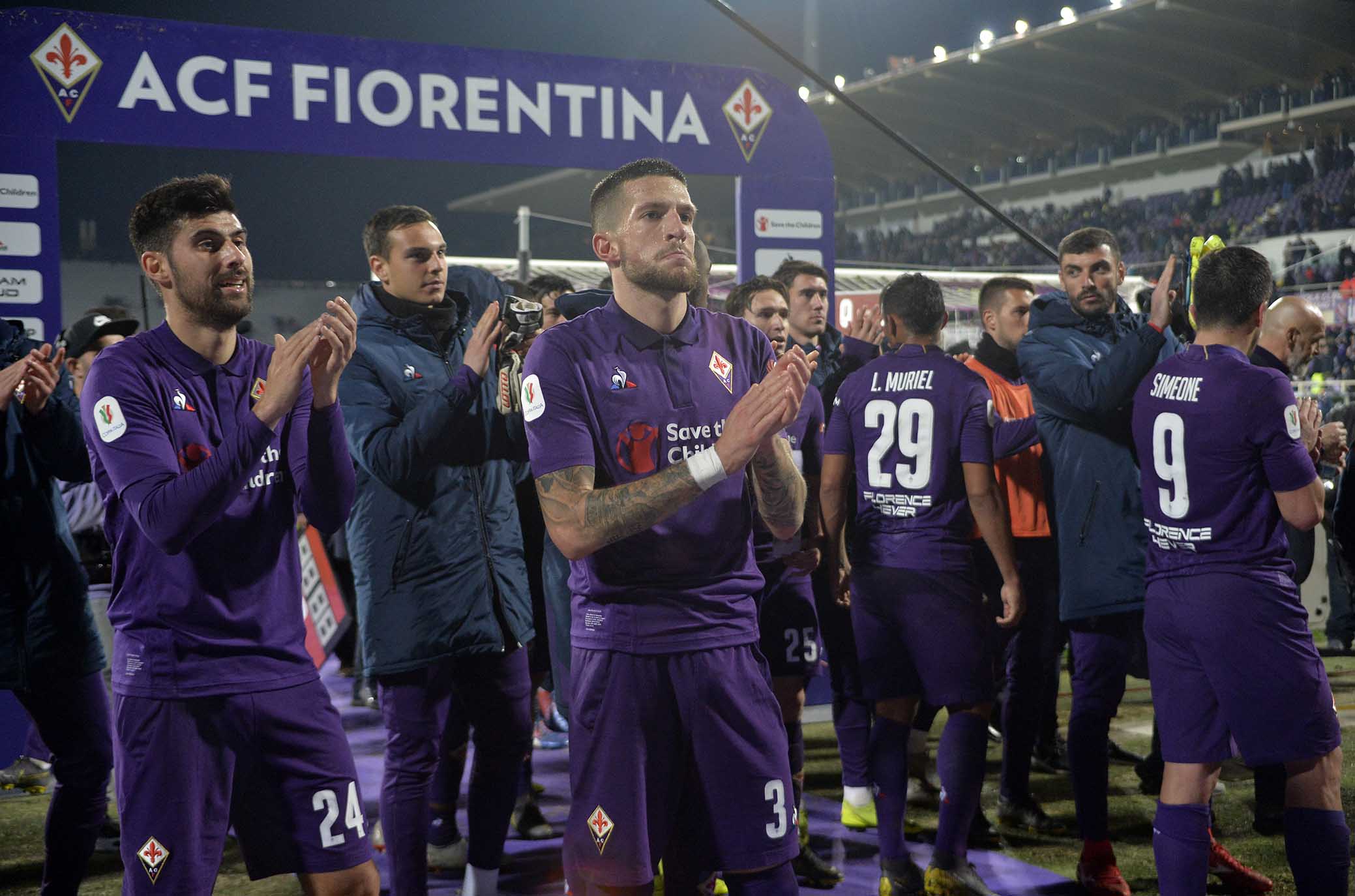 FIORENTINA-ATALANTA 27-02-2019 COPPA ITALIA. SALUTO IN RICORDO DI DAVIDE ASTORI. GALASSI SILVANO/SILPRESS