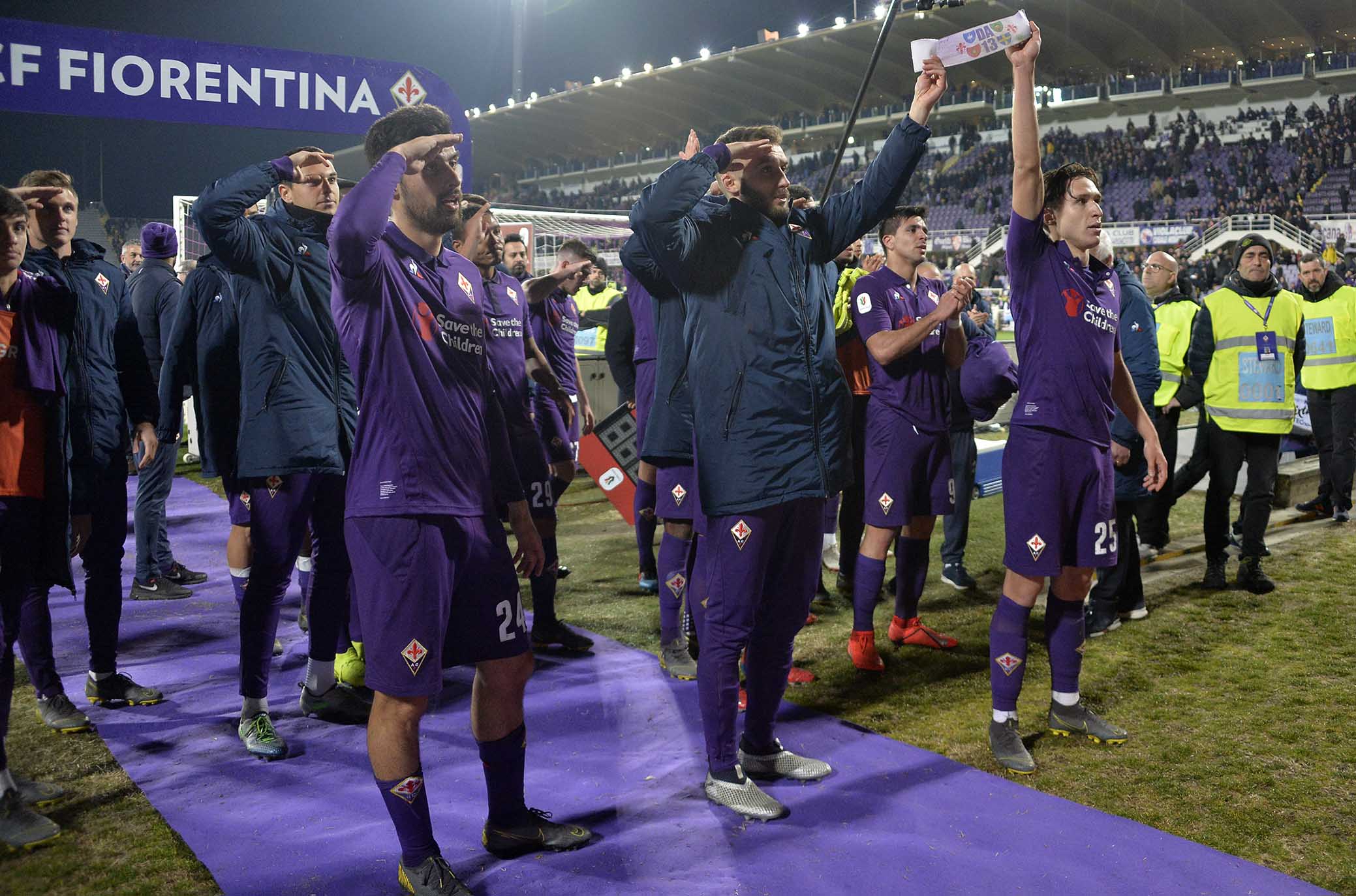 FIORENTINA-ATALANTA 27-02-2019 COPPA ITALIA.</p><p>SALUTO IN RICORDO DI DAVIDE ASTORI. GALASSI SILVANO/SILPRESS