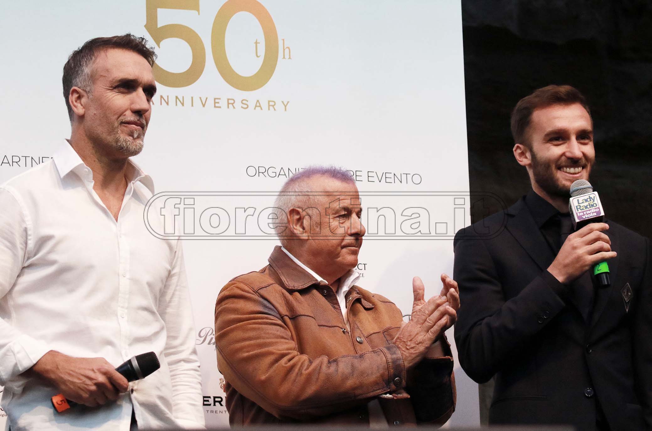 FIORENTINA 31-03-2019 GFESTA PER I 50 ANNI DI GABRIEL BATISTUTA IN PIAZZA DELLA SIGNORIA LUCIANO DATI E GERMAN PEZZELLA. GALASSI SILVANO/SILPRESS