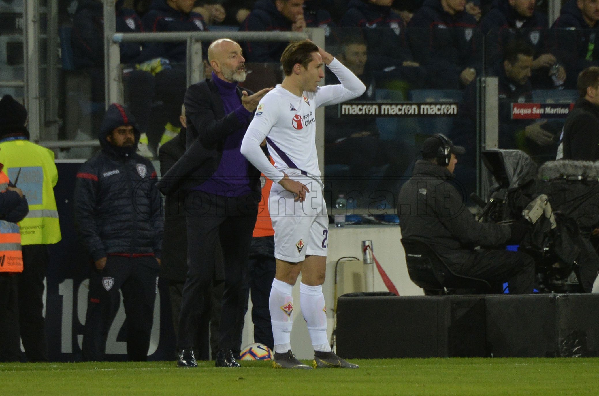 CAGLIARI-FIORENTINA 15-03-2019 STEFANO PIOLI E FEDERICO CHIESA. GALASSI SILVANO/SILPRESS