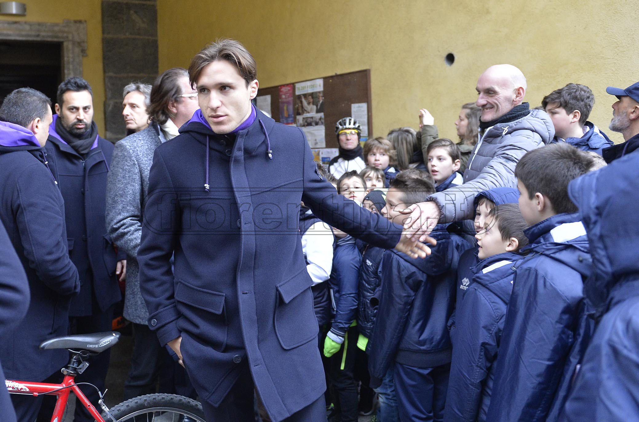 Bergamo 04-03-2019. La squadra a San Pellegrino per commemorare il capitano Davide Astori ad un anno di distanza dalla sua tragica scomparsa. FEDERICO CHIESA GALASSI SILVANO/SILPRESS