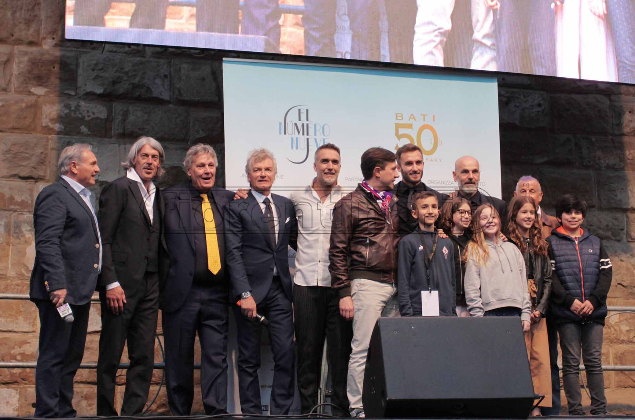 FIORENTINA 31-03-2019 GFESTA PER I 50 ANNI DI GABRIEL BATISTUTA IN PIAZZA DELLA SIGNORIA. GALASSI SILVANO/SILPRESS