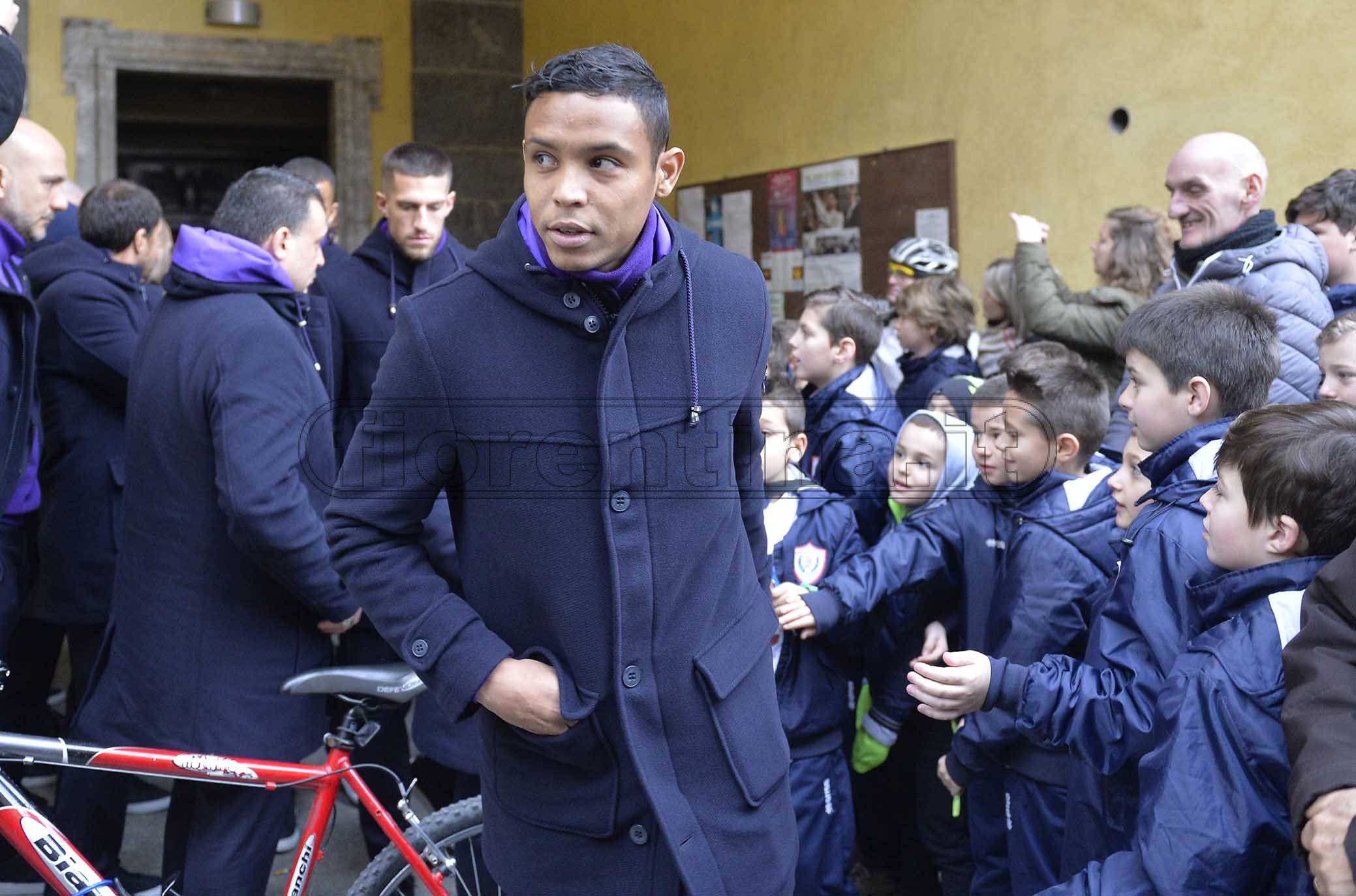 Bergamo 04-03-2019. La squadra a San Pellegrino per commemorare il capitano Davide Astori ad un anno di distanza dalla sua tragica scomparsa. LUIS MURIEL. GALASSI SILVANO/SILPRESS