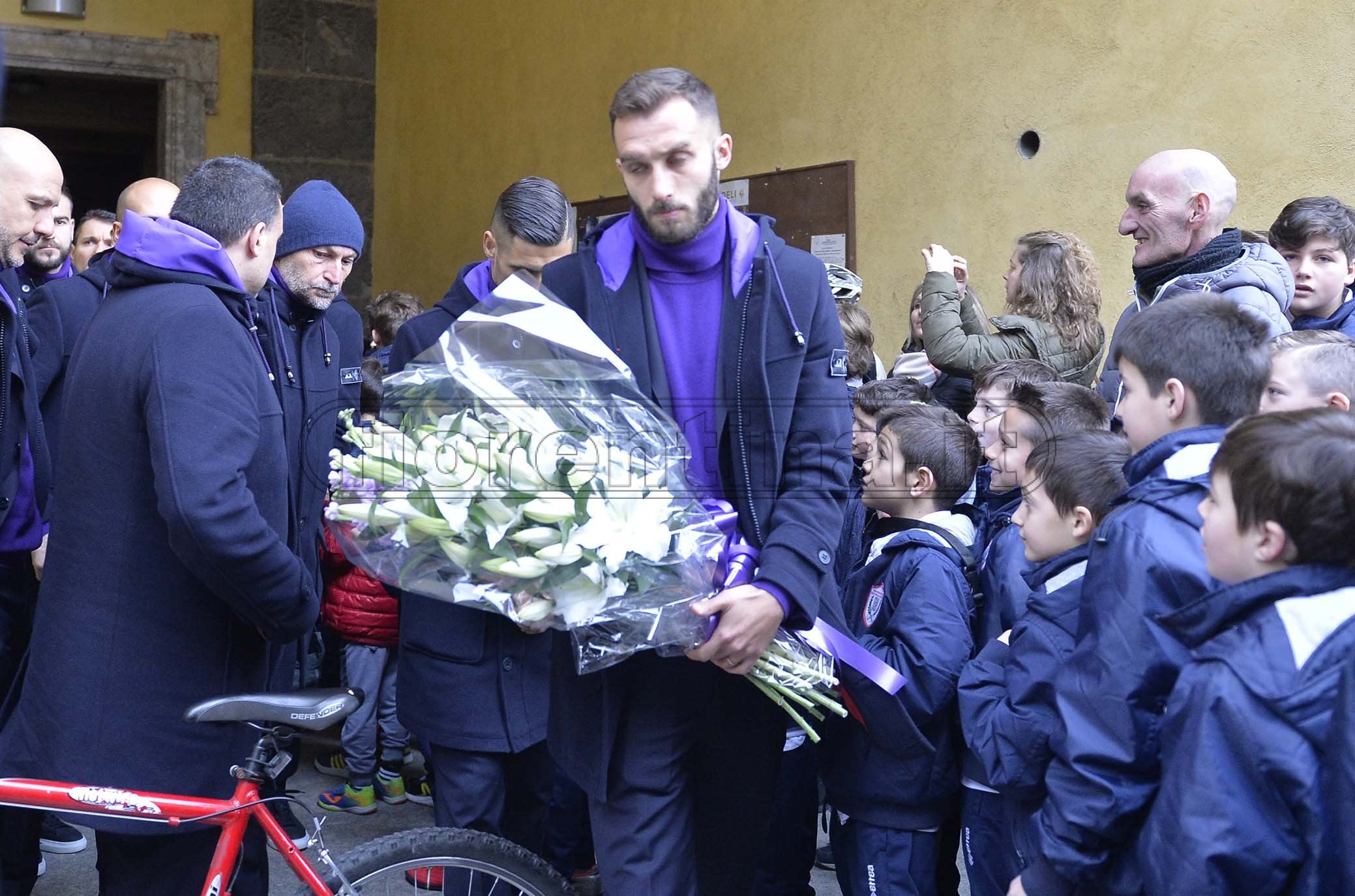 Bergamo 04-03-2019. La squadra a San Pellegrino per commemorare il capitano Davide Astori ad un anno di distanza dalla sua tragica scomparsa. GERMAN PEZZELLA GALASSI SILVANO/SILPRESS