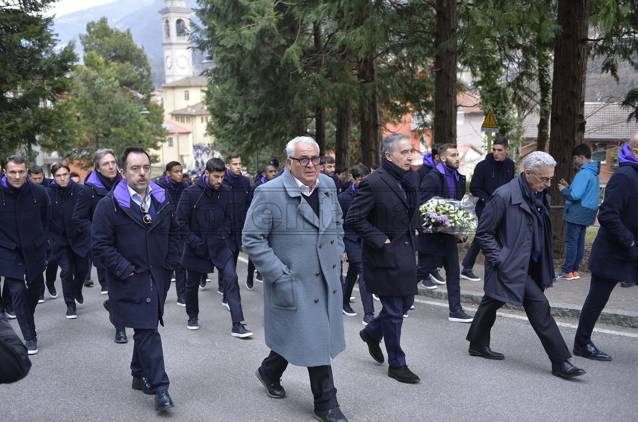 Bergamo 04-03-2019. La squadra a San Pellegrino per commemorare il capitano Davide Astori ad un anno di distanza dalla sua tragica scomparsa. GALASSI SILVANO/SILPRESS