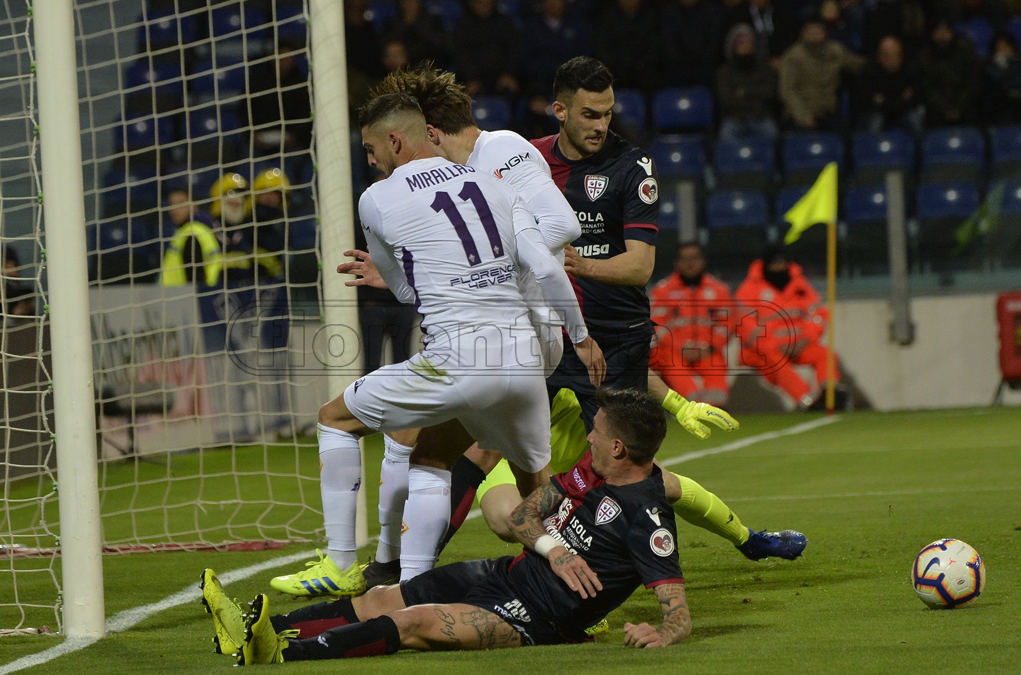 CAGLIARI-FIORENTINA 15-03-2019 FEDERICO CHIESA E KEVIN MIRALLAS GALASSI SILVANO/SILPRESS