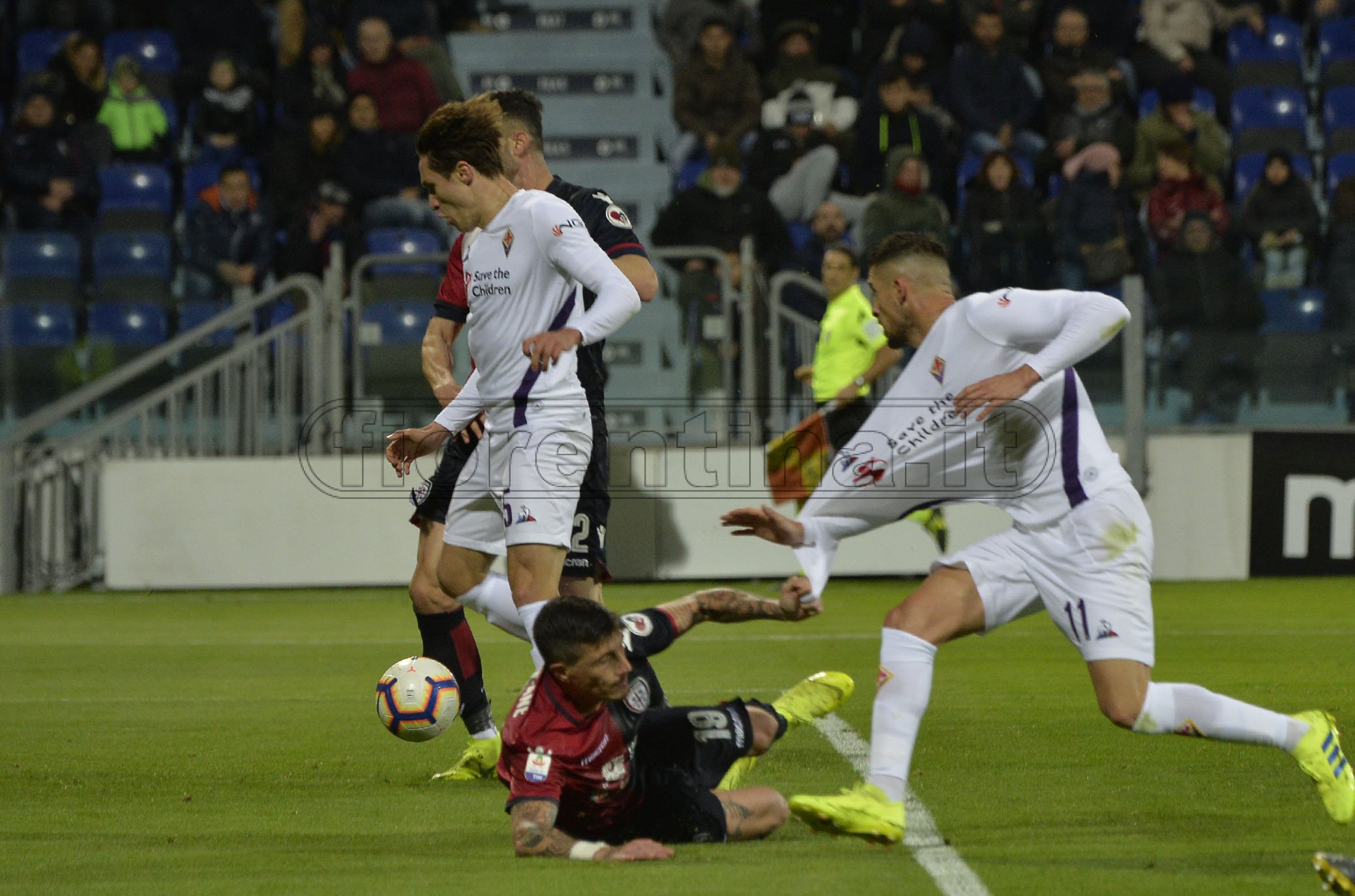 CAGLIARI-FIORENTINA 15-03-2019 FEDERICO CHIESA E KEVIN MIRALLAS GALASSI SILVANO/SILPRESS