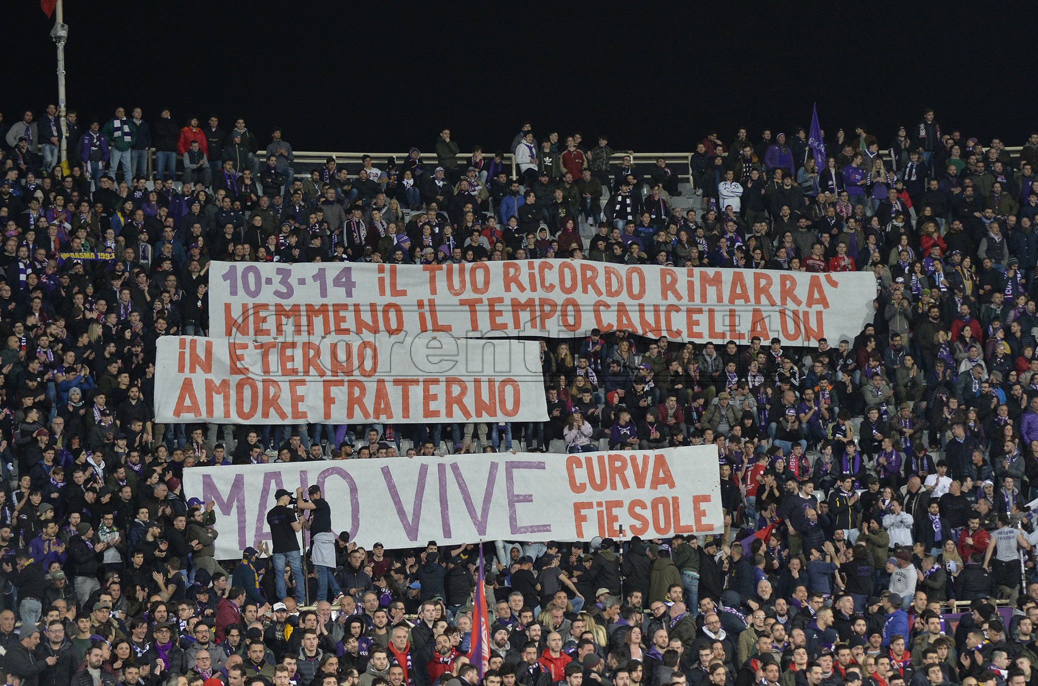 FIORENTINA-LAZIO 10-03-2019 STRISCIONE IN CURVA FIESOLE. GALASSI SILVANO/SILPRESS