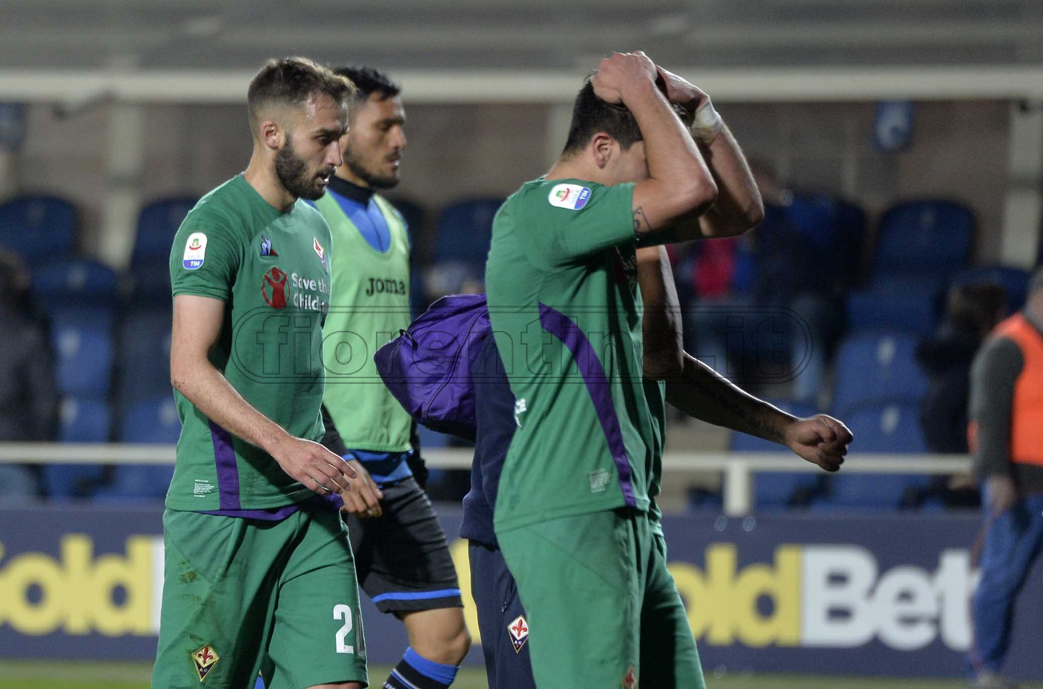 ATALANTA-FIORENTINA 03-03-2019 DELUSIONE FIORENTINA GERMAN PEZZELLA E GIOVANNI SIMEONE. GALASSI SILVANO/SILPRESS