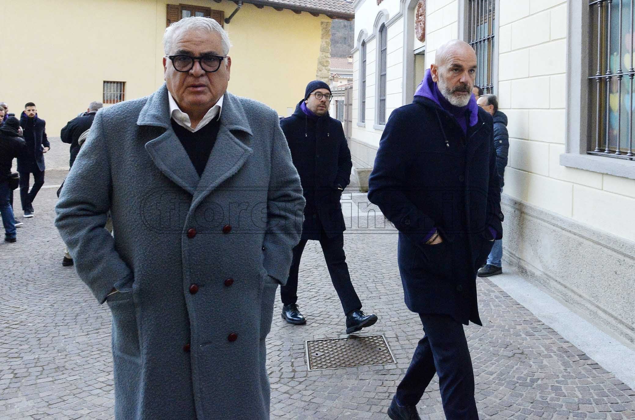Bergamo 04-03-2019. La squadra a San Pellegrino per commemorare il capitano Davide Astori ad un anno di distanza dalla sua tragica scomparsa. PANTALEO CORVINO E STEFANO PIOLI. GALASSI SILVANO/SILPRESS