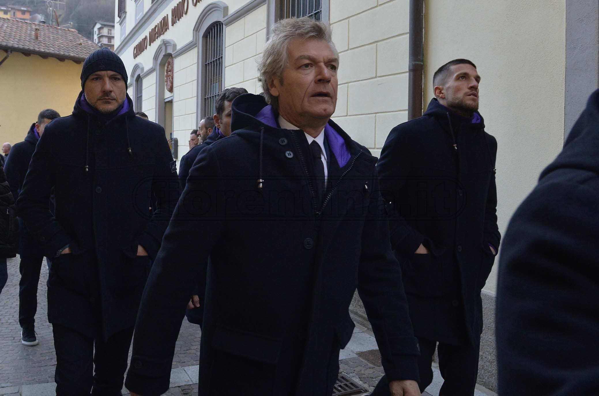 Bergamo 04-03-2019. La squadra a San Pellegrino per commemorare il capitano Davide Astori ad un anno di distanza dalla sua tragica scomparsa. GIANCARLO ANTOGNONI. GALASSI SILVANO/SILPRESS