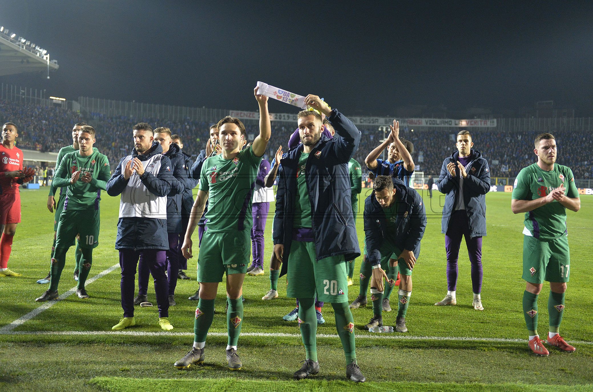 ATALANTA-FIORENTINA 03-03-2019 SALUTO AL CAPITANO IN RICORDO DI DAVIDE ASTORI DI FEDERICO CHIESA E GERMAN PEZZELLA. GALASSI SILVANO/SILPRESS