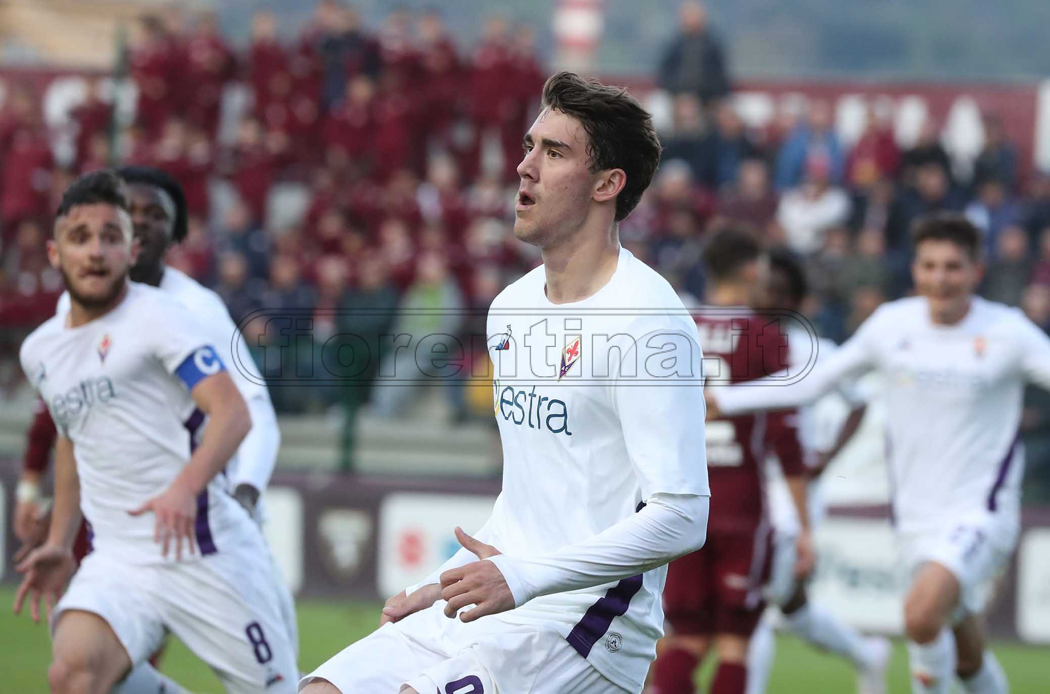TORINO PRIMAVERA-FIORENTINA PRIMAVERA FINALE DI COPPA ITALIA. 12-04-2019 ESULTANZA DI DUSAN VLAHOVIC. GALASSI SILVANO/SILPRESS