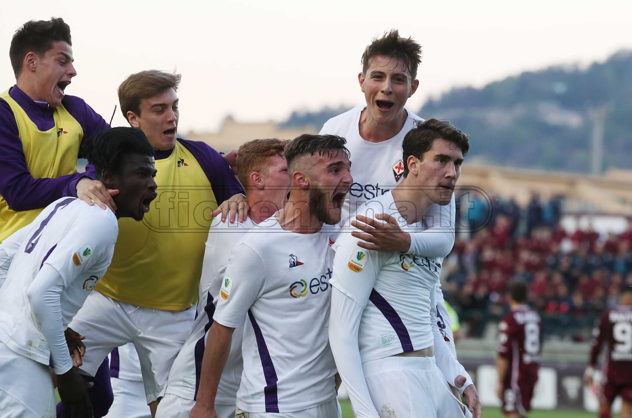 TORINO PRIMAVERA-FIORENTINA PRIMAVERA FINALE DI COPPA ITALIA. 12-04-2019 ESULTANZA DI DUSAN VLAHOVIC. GALASSI SILVANO/SILPRESS