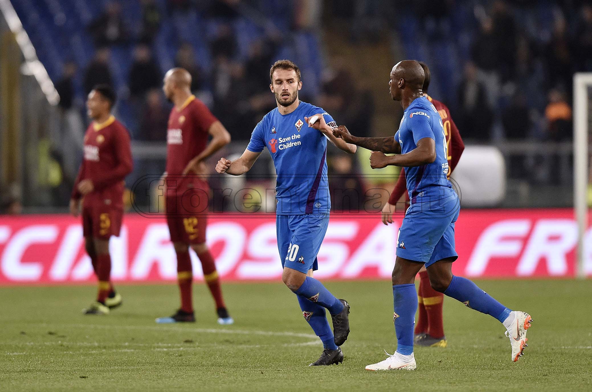 ROMA-FIORENTINA 03-04-2019 ESULTANZA DI GERMAN PEZZELLA CON DABO. SILPRESS
