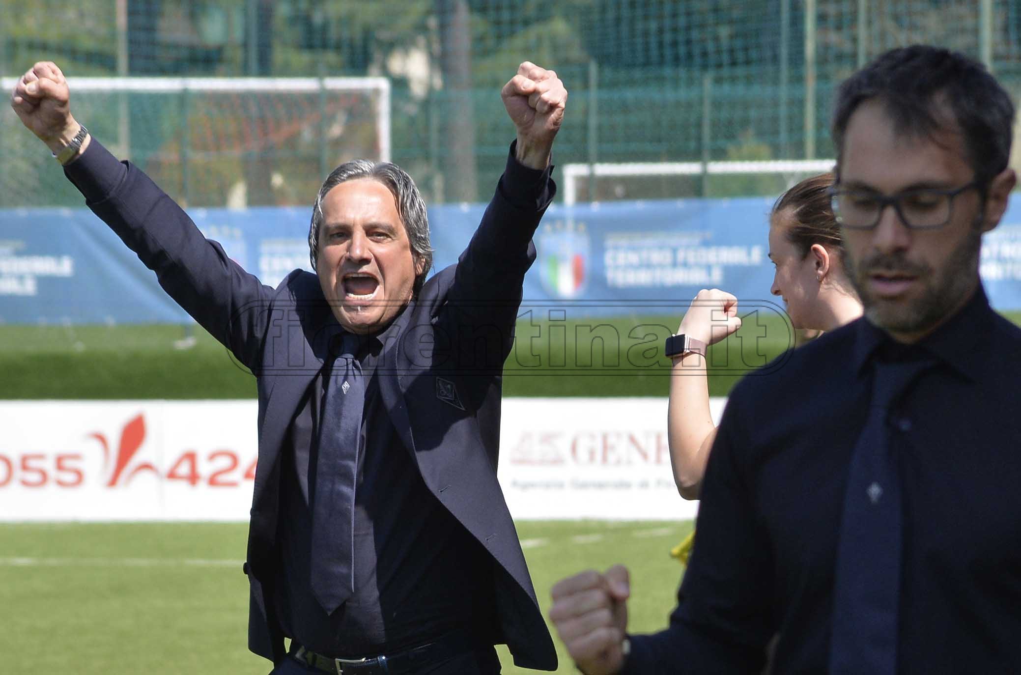 FIORENTINA WOMEN'S-ROMA 20-04-2019 ESULTANZA FINE PARTITA DI NICOLA MELANI. GALASSI