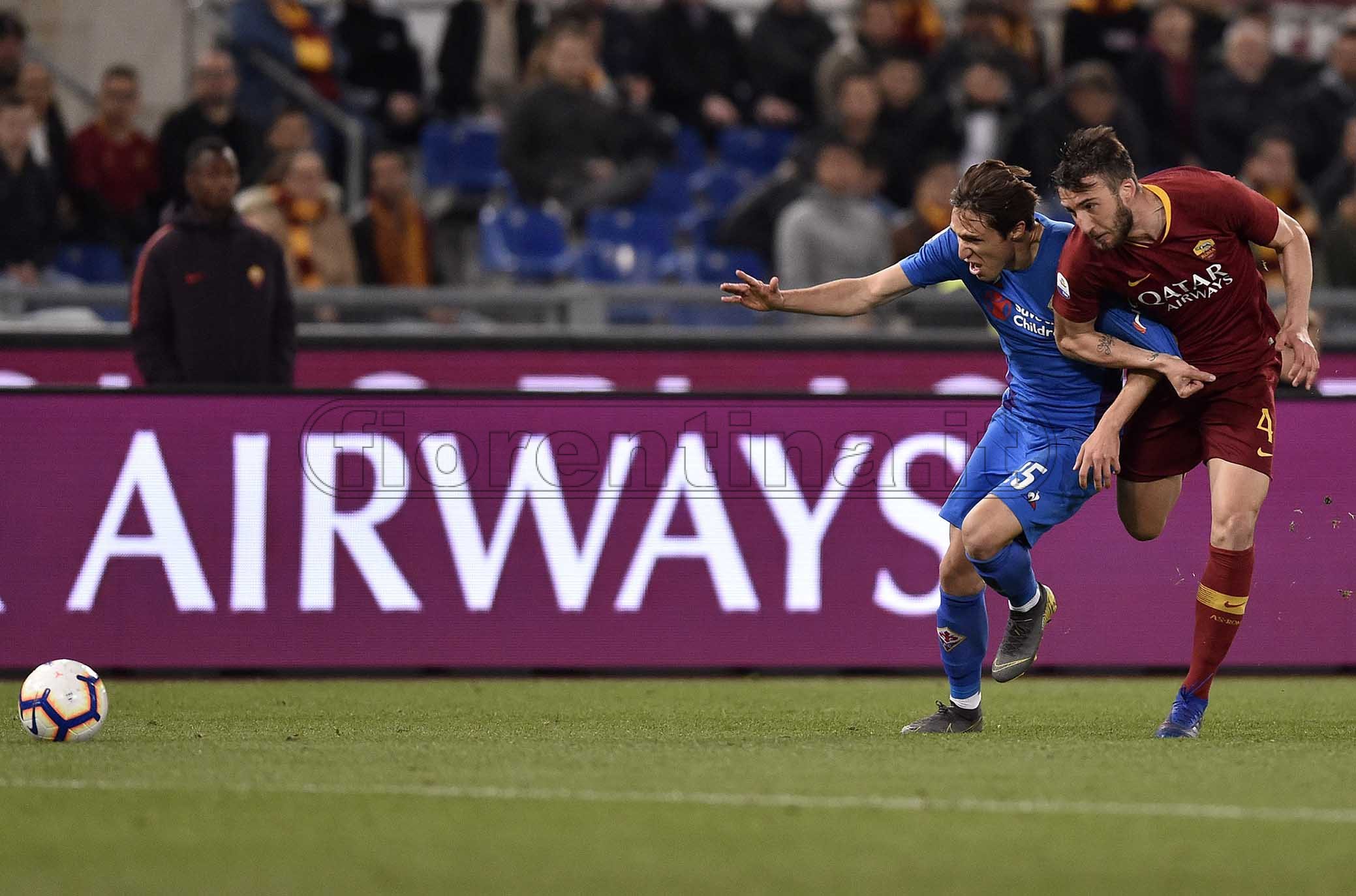 ROMA-FIORENTINA 03-04-2019 FEDERICO CHIESA E CRISTANTE. SILPRESS