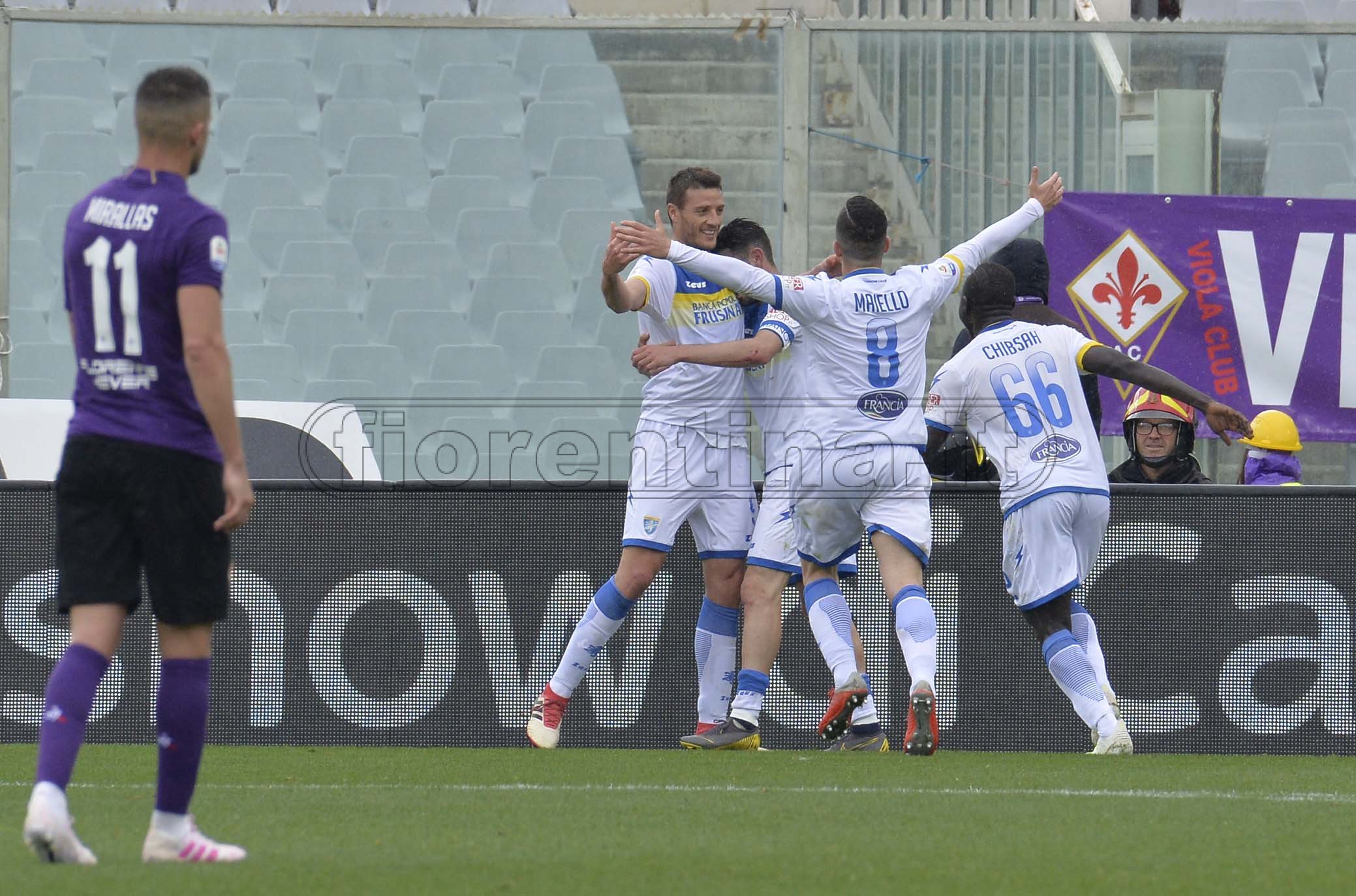 FIORENTINA-FROSINONE 07-04-2019 ESULTANZA DEL FROSINONE. GALASSI SILVANO/SILPRESS