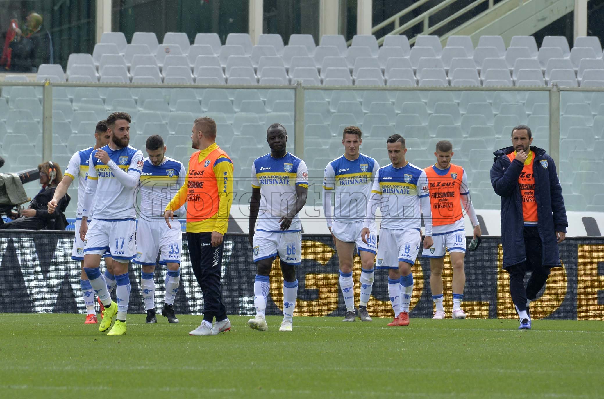 FIORENTINA-FROSINONE 07-04-2019 ESULTANZA FINE PARTITA DEL FROSINONE. GALASSI SILVANO/SILPRESS