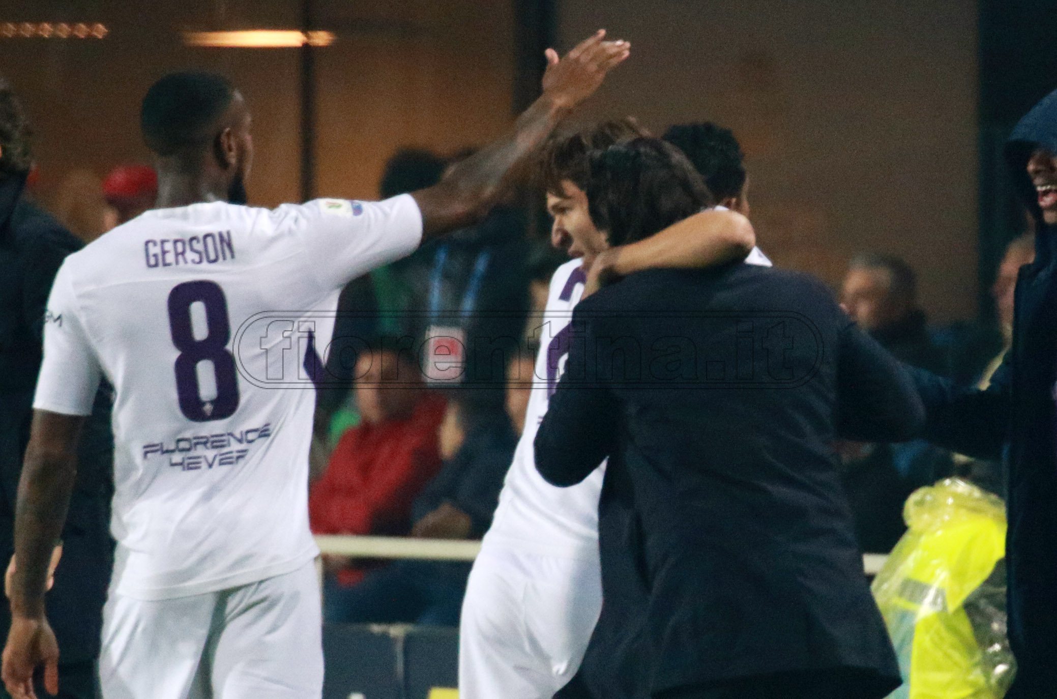 ATALANTA-FIORENTINA 25-04-2019 LUIS MURIE ABBRACCIA VINCENZO MONTELLA. GALASSI SILVANO/SILPRESS