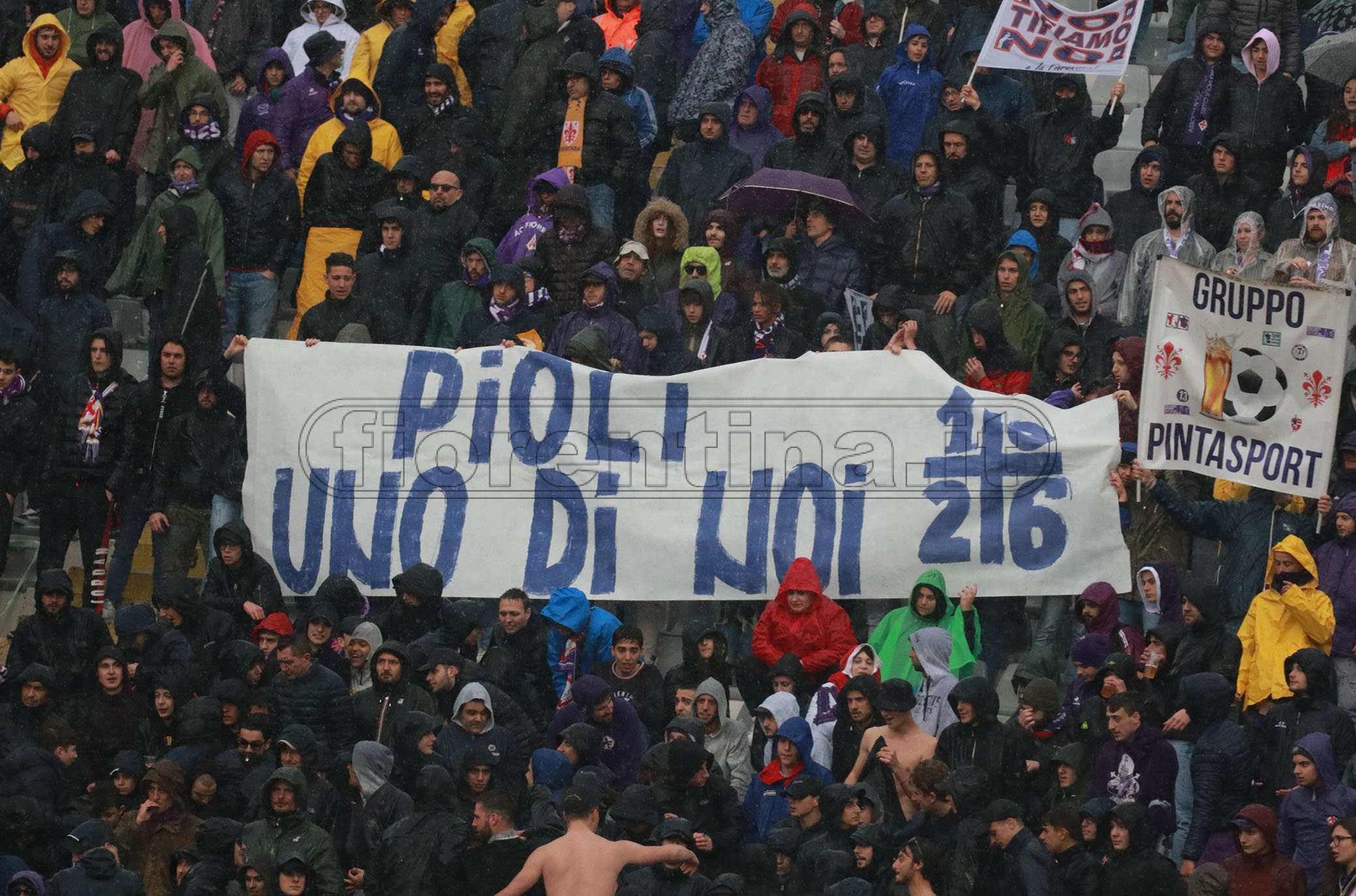 FIORENTINA-BOLOGNA 14-04-2019 STRISCIONE PER STEFANO PIOLI. GALASSI SILVANO/SILPRESS