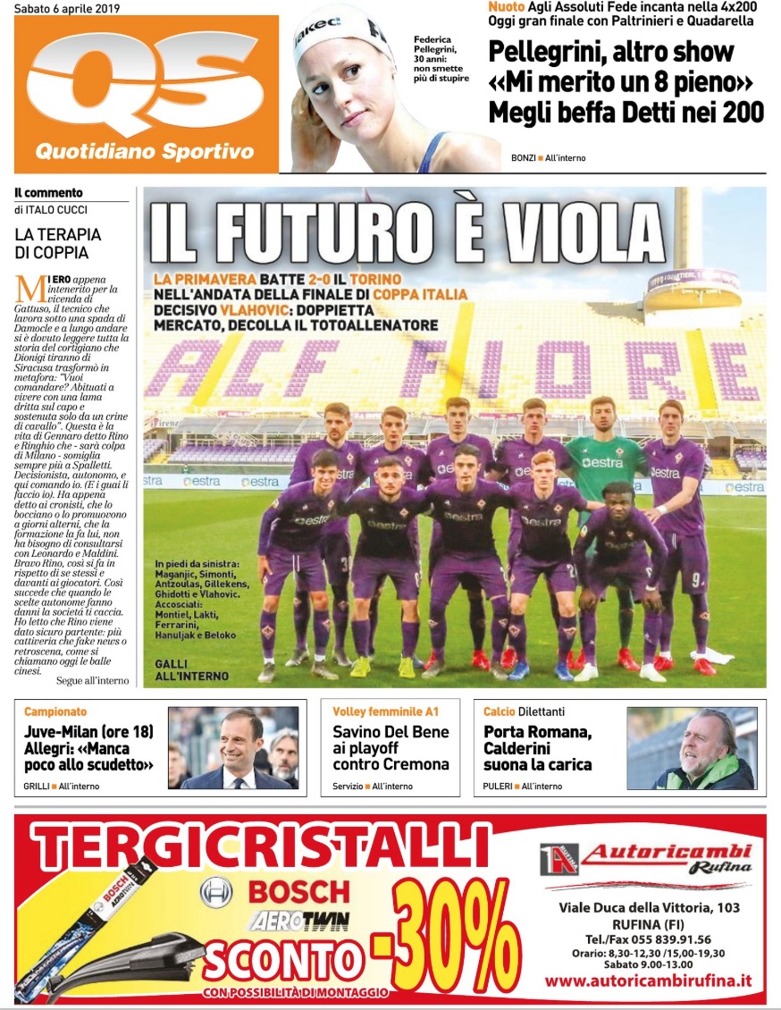 Quotidiani: la prima pagina di Qs, Stadio, Gazzetta, Corriere dello Sport, Tuttosport