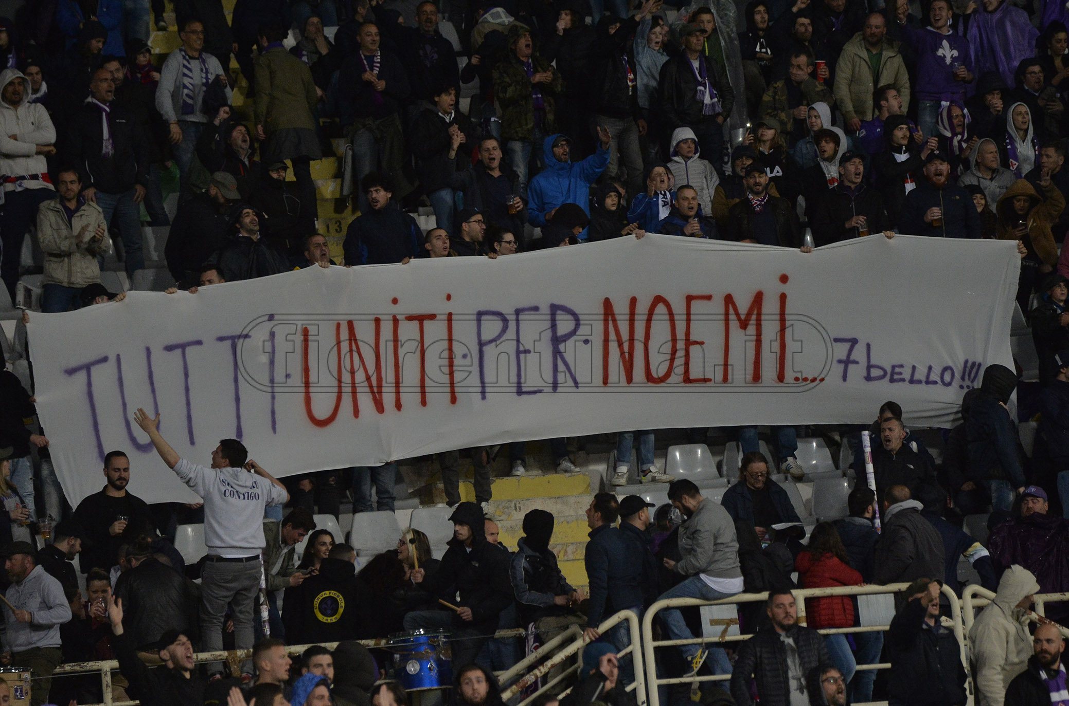 FIORENTINA-MILAN 11-05-2019 STRISCIONE IN CURVA FIESOLE PER NOEMI. GALASSI SILVANO/SILPRESS