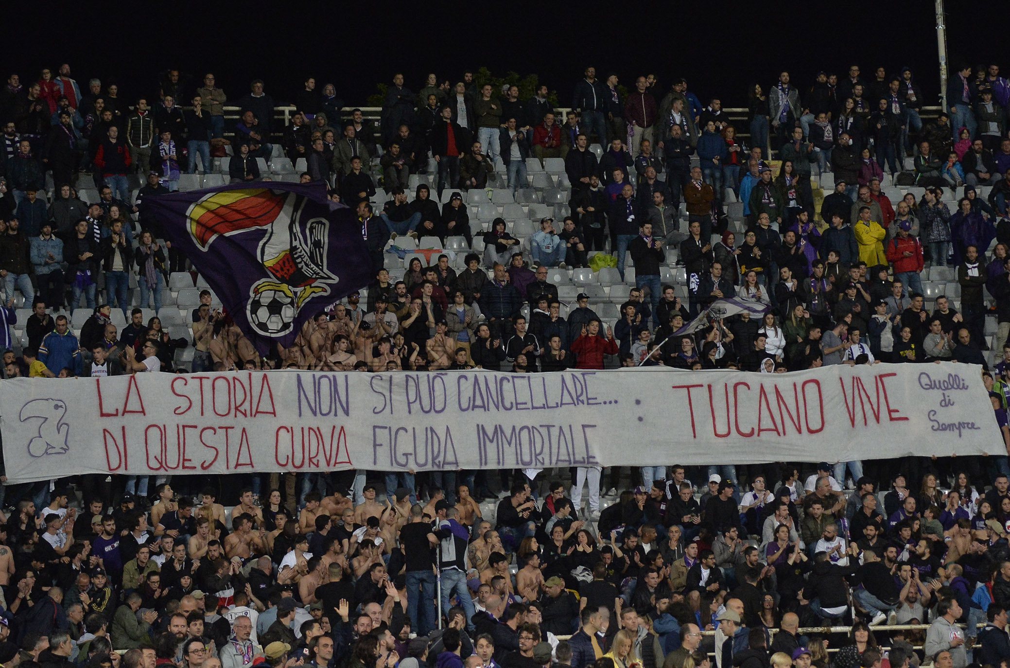 FIORENTINA-MILAN 11-05-2019 STRISCIONE IN CURVA FIESOLE. GALASSI SILVANO/SILPRESS