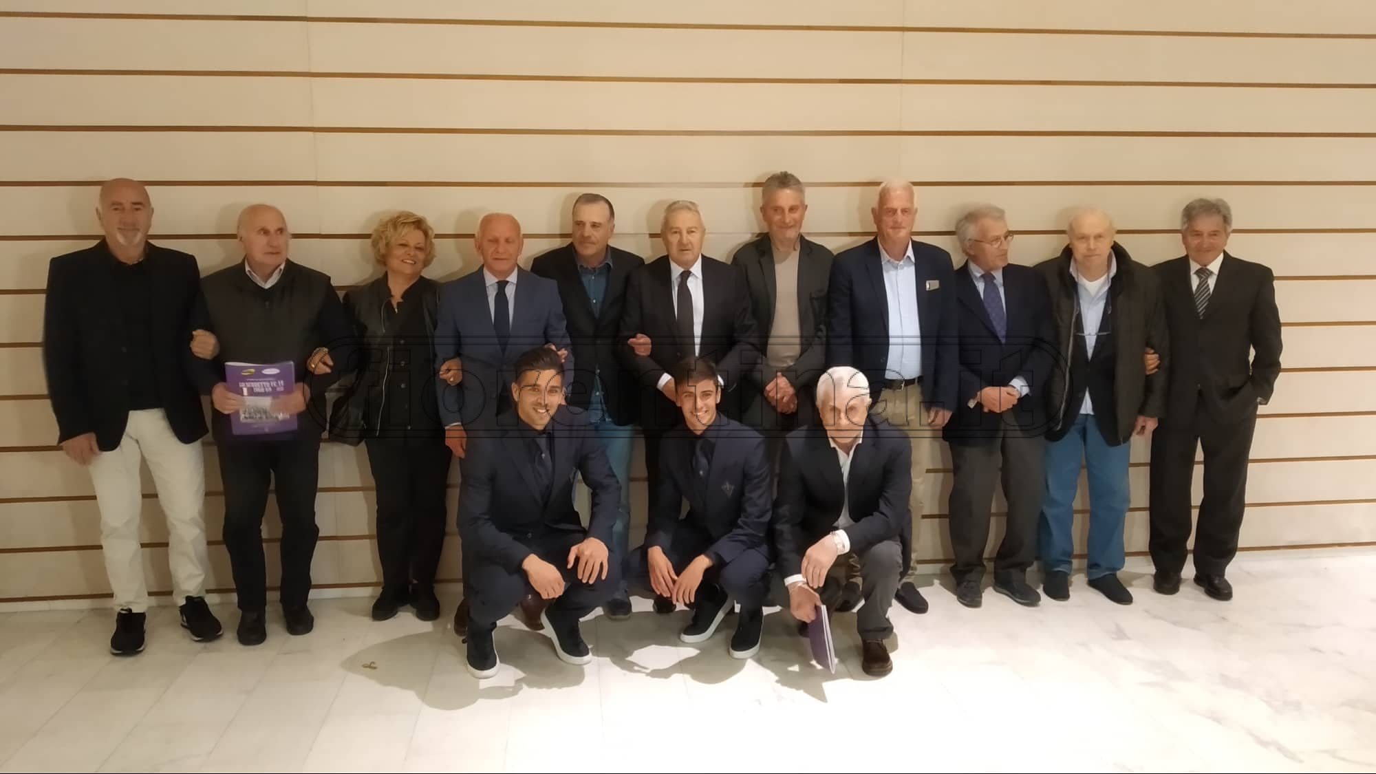Festa 50° Scudetto, delegazione viola composta da Salica, Montiel e Simeone (FOTO)