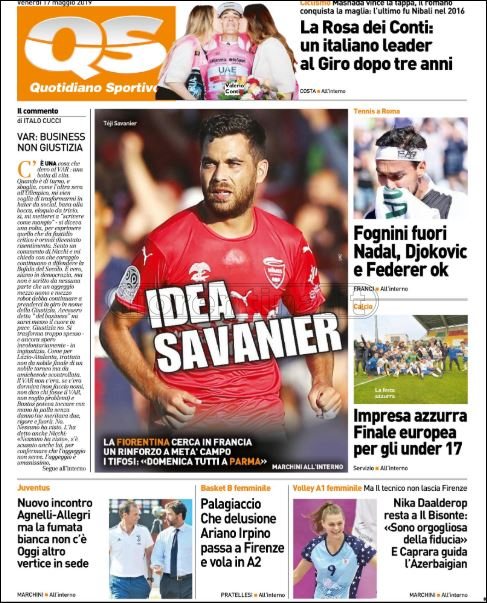 Quotidiani: la prima pagina di Qs, Stadio, Gazzetta, Corriere dello Sport, Tuttosport