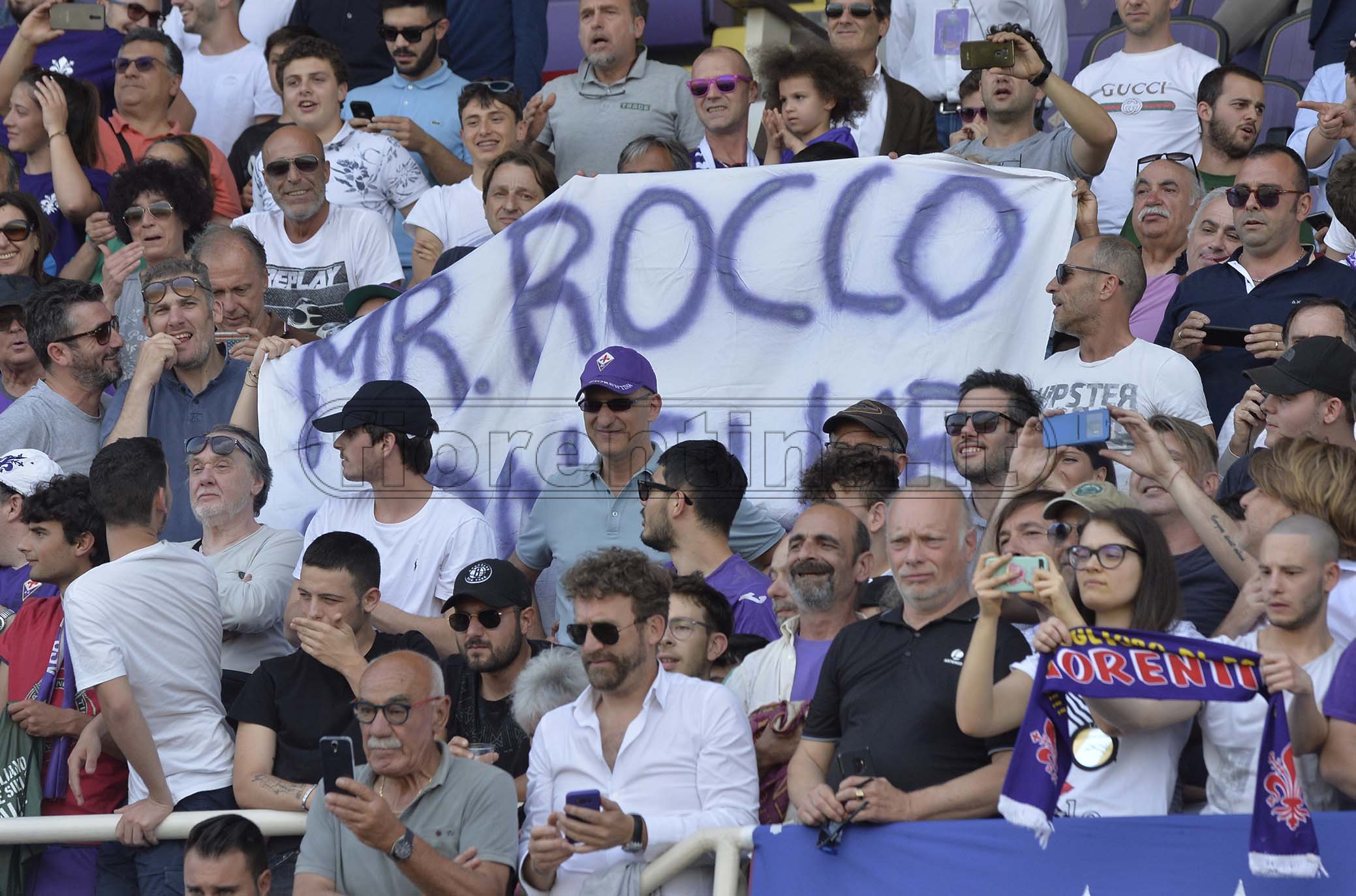 FIORENTINA 07-06-2019 STRISCIONE PER ROCCO COMMISSO AL FRANCHI. GALASSI SILVANO/SILPRESS