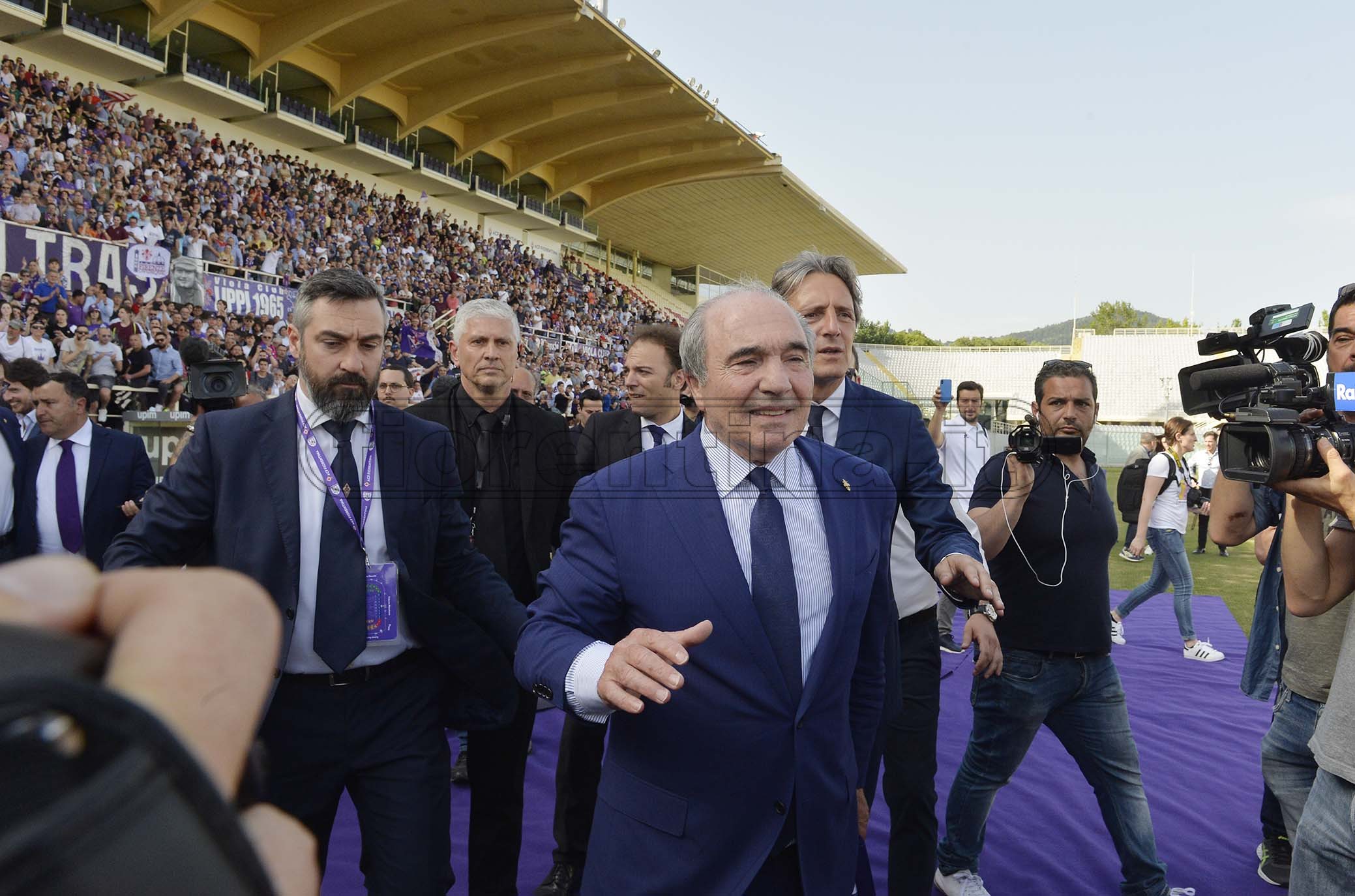 FIORENTINA 07-06-2019 PRESENTAZIONE DI ROCCO COMMISSO AL FRANCHI. GIANCARLO ANTOGNONI, ROCCO COMMISSO E DARIO NARDELLA. GALASSI SILVANO/SILPRESS