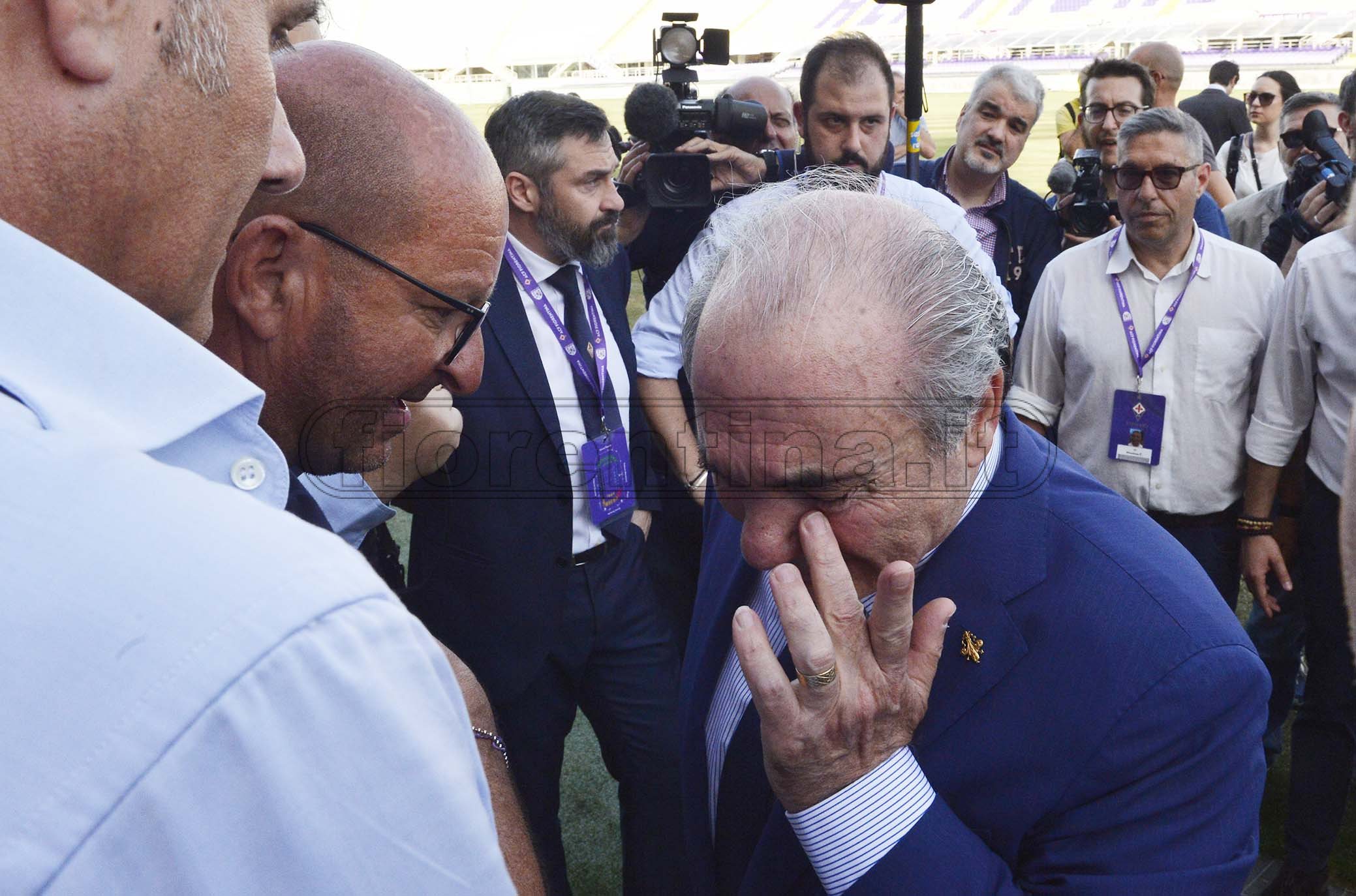 FIORENTINA 07-06-2019 PRESENTAZIONE DI ROCCO COMMISSO AL FRANCHI. GIANCARLO ANTOGNONI, ROCCO COMMISSO E DARIO NARDELLA. GALASSI SILVANO/SILPRESS