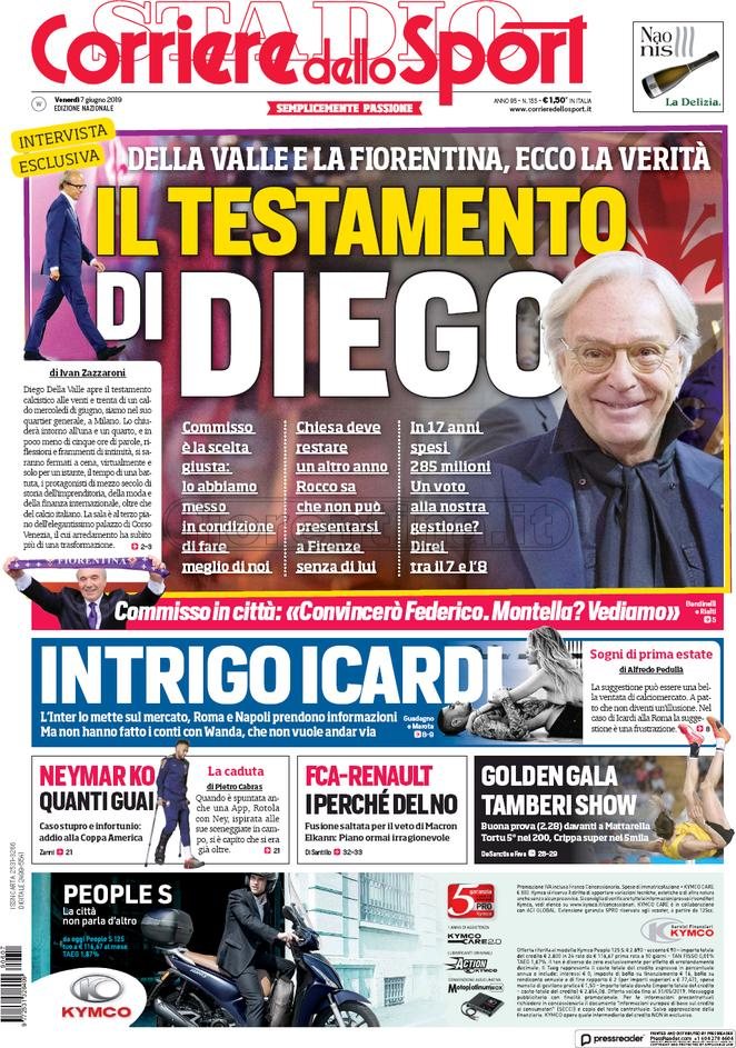 Quotidiani: la prima pagina di Qs, Stadio, Gazzetta, Corriere dello Sport, Tuttosport