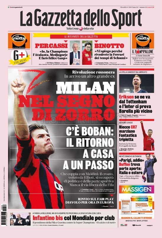 Quotidiani: la prima pagina di Qs, Stadio, Gazzetta, Corriere dello Sport, Tuttosport