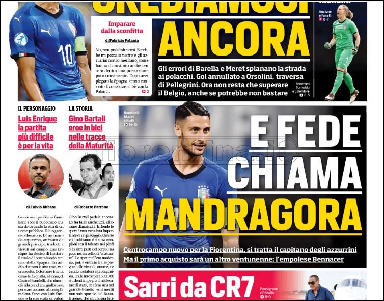 Quotidiani: la prima pagina di Qs, Stadio, Gazzetta, CorSport, Tuttosport